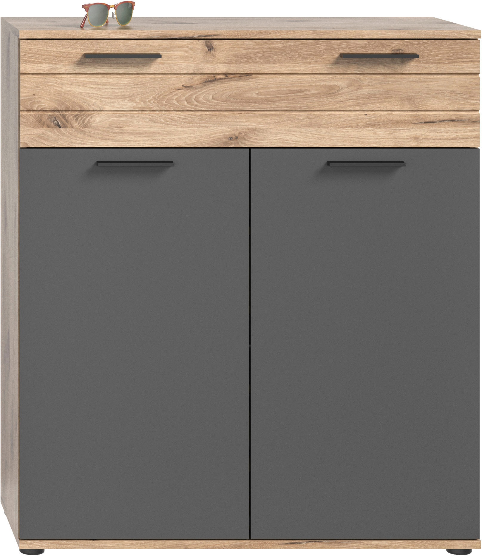 INOSIGN Garderoben-Set »Riga, Breite 280 cm, hochwertige Rillenfräsung, 5-teilig, best. aus:«, (Set, 5 St.), Garderobenschrank, Sitzbank, Paneel, Garderobenspiegel, Schuhkommode