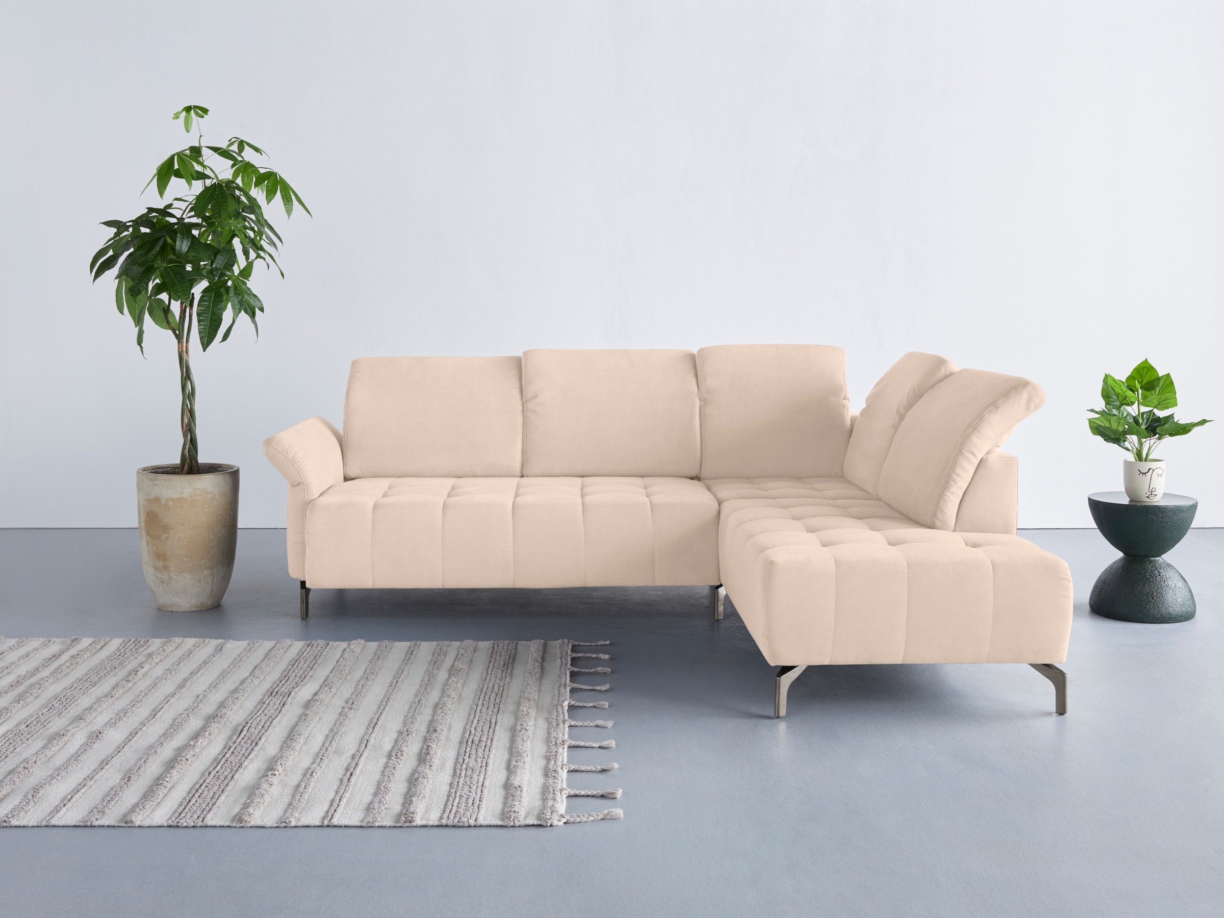 Home affaire Ecksofa »Fresh L-Form« Federkern, wahlweise Kopfteilverstellun günstig online kaufen