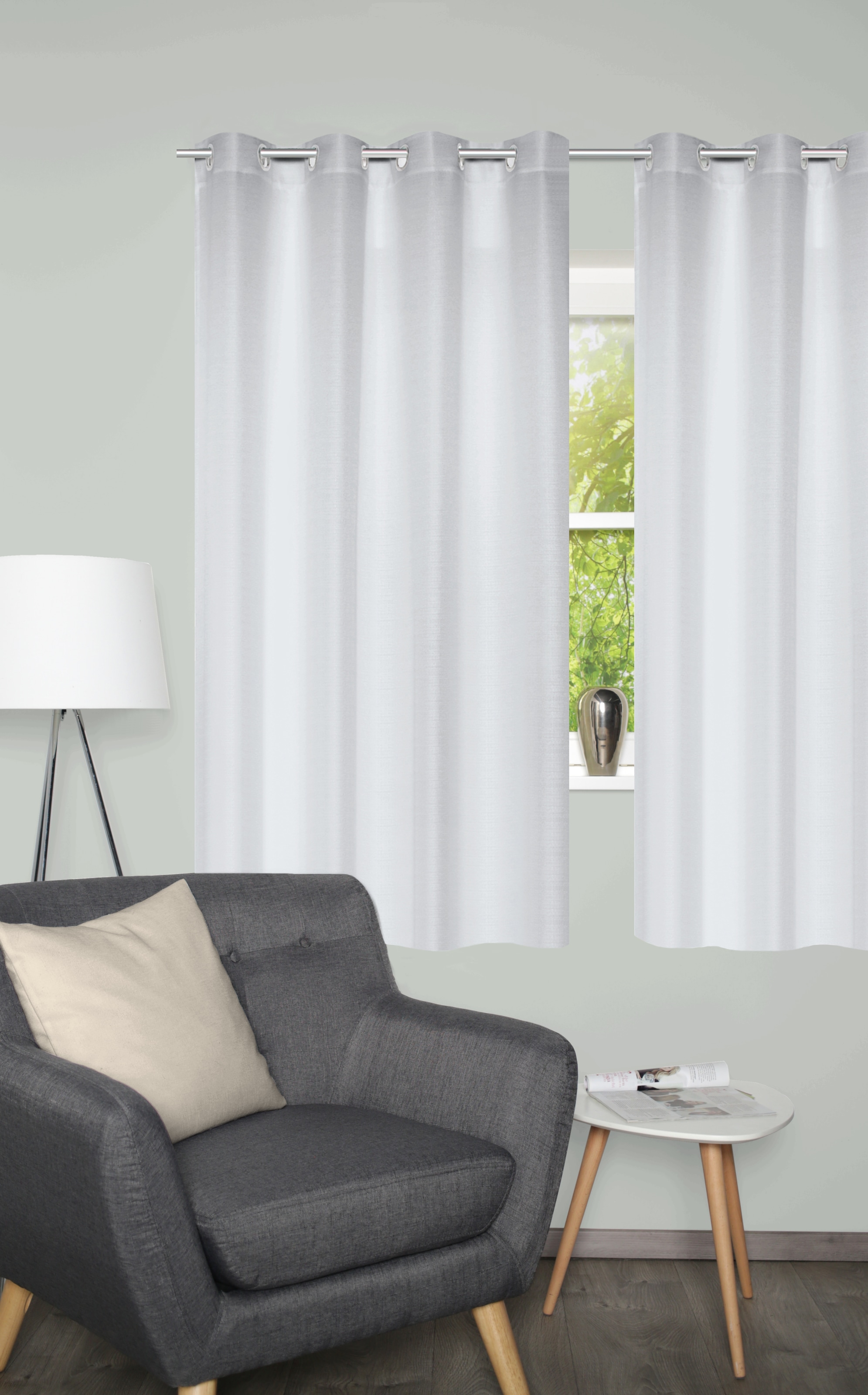 Home Basics Vorhang »BENOGA 2er SET« Ösen 2 Stk. tlg. SET, Ösenschal, Uni, Dekostruktur