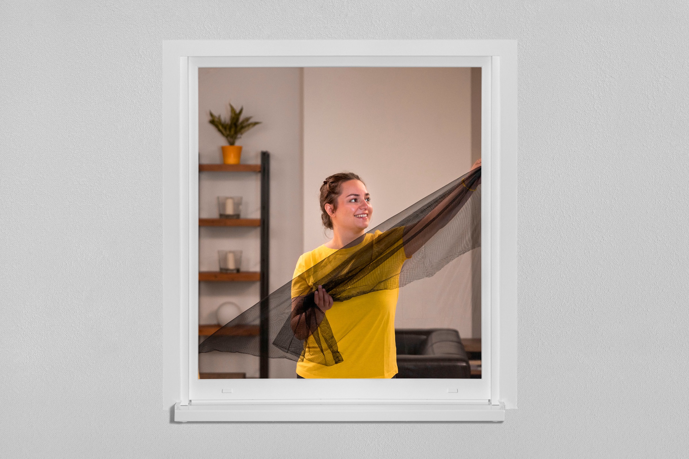 SCHELLENBERG Klett-Klebeband »Insektenschutzzubehör, Befestigungsband für Polyester-Fliegengitter« semi-transparent, 5,6 m, in unterschiedlichen Sets erhältlich