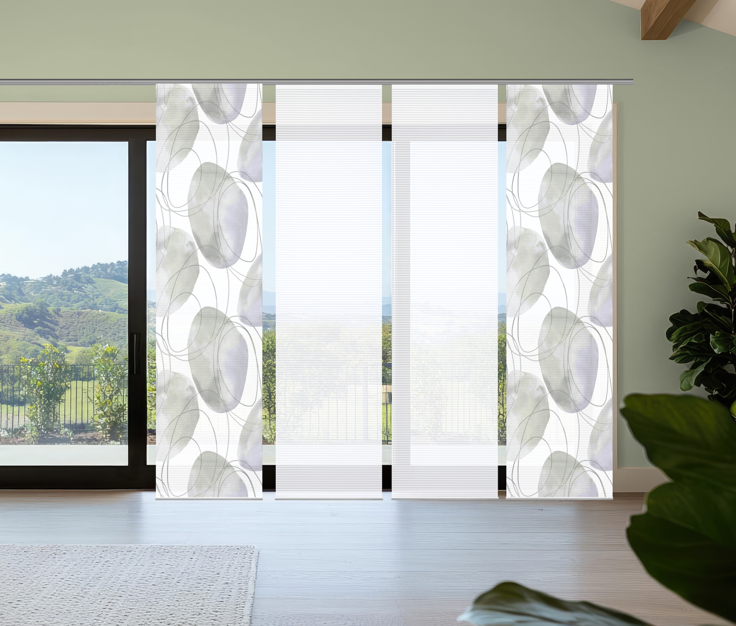 HOME in green Schiebegardine »ELLRIK« Paneelwagen 4 Stk. tlg. Bambusoptik, günstig online kaufen