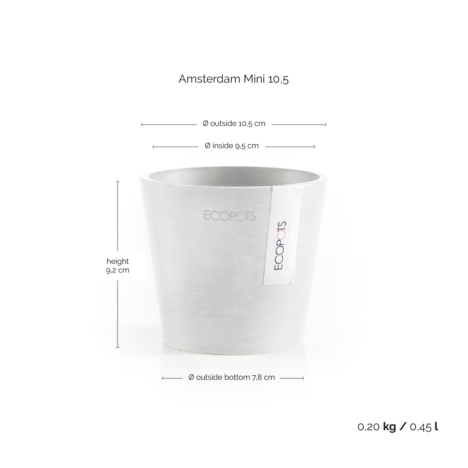 ECOPOTS Blumentopf »Amsterdam Mini«, (Set, 4 St.), in verschiedenen Größen