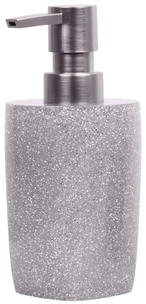 Sanilo Badaccessoire-Set »Glitzer Silber«, (Kombi-Set, 2 tlg.), bestehend aus Seifenspender und WC-Bürste, glänzend