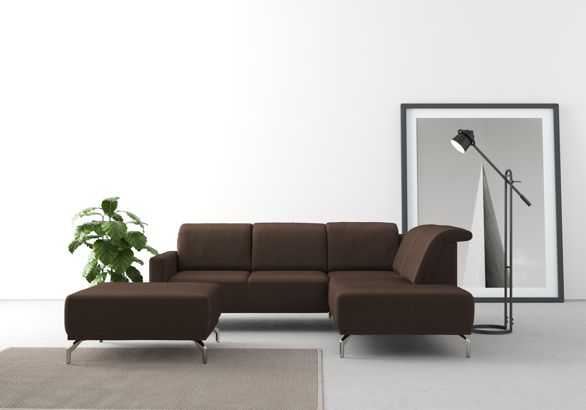 sit&more Ecksofa »Bailando L-Form«, wahlweise mit Kopfteilverstellung und Vorziehsitz, motorisch