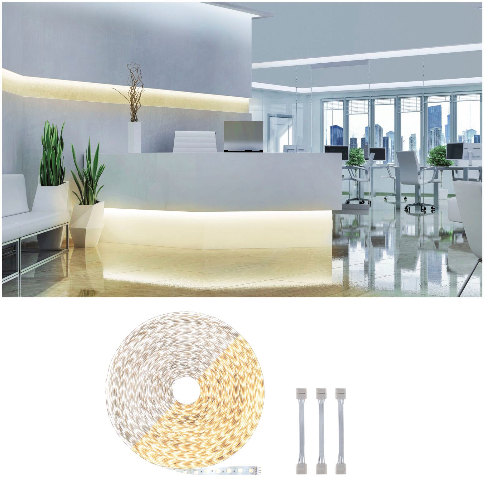 Paulmann LED-Streifen »MaxLED500 Einzelstripe, Adapterkabel 20m Tunable White 72W 550lm/m«, 1 St.-flammig, Tunable White 72W 550lm/m