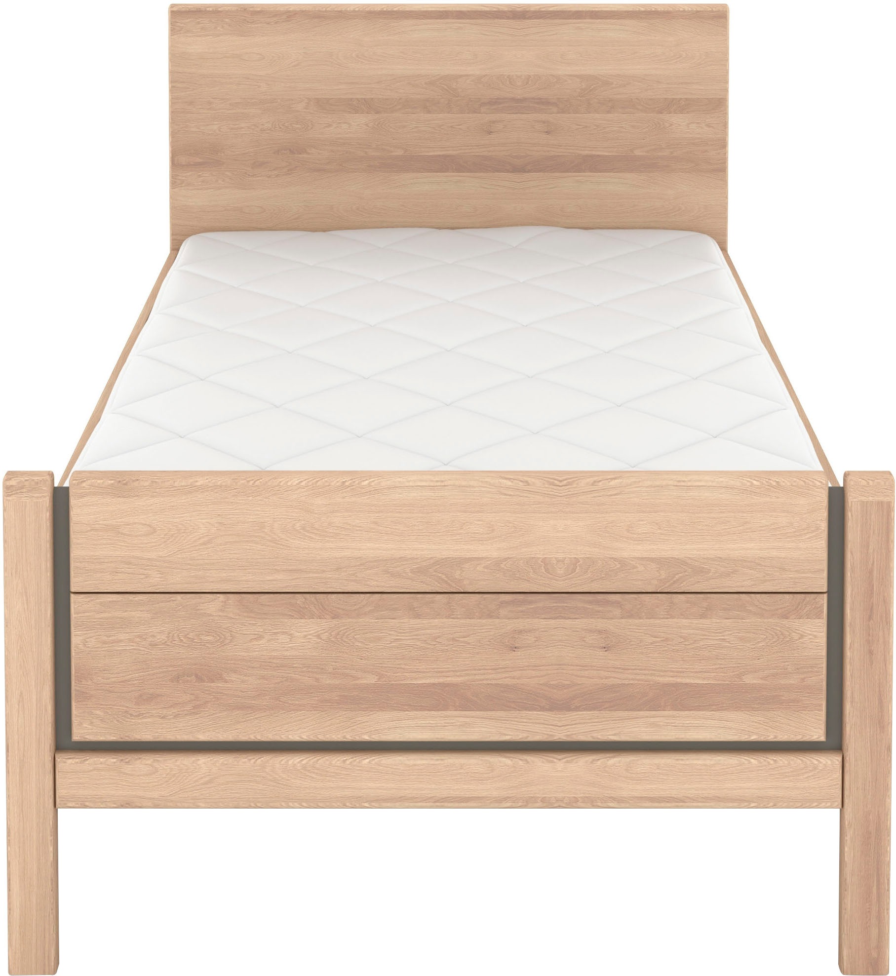 Musterring Holzbett »Sorrent, Bettgestell, Bettrahmen, teilmassiv Eiche«, (MADE IN GERMANY), Eiche teilmassiv, Liegehöhenverstellung, Stollenfußteil