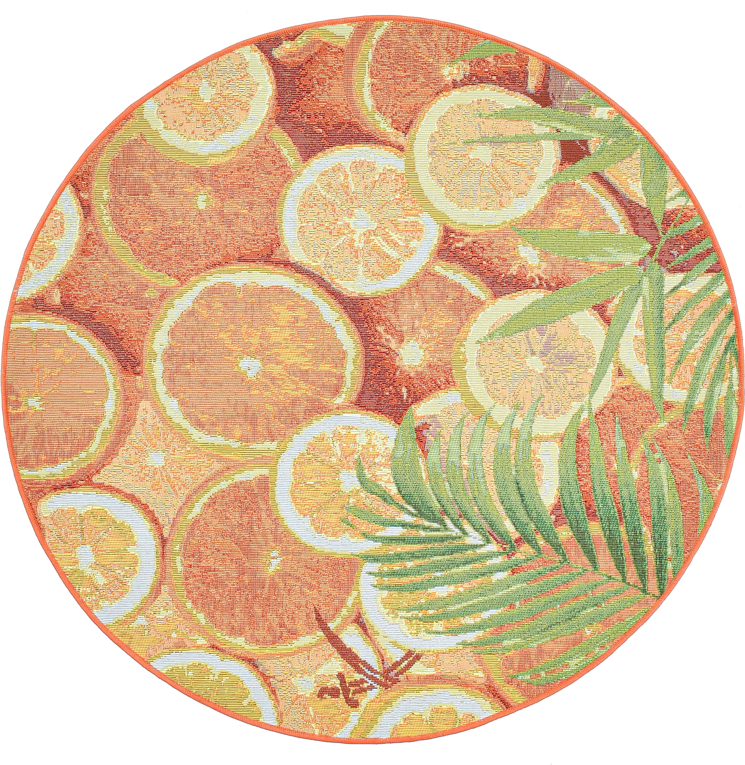 Sansibar Teppich »Rantum Beach 001«, rund, 5 mm Höhe, Flachgewebe, modernes Sommer Design, In- und Outdoor geeignet