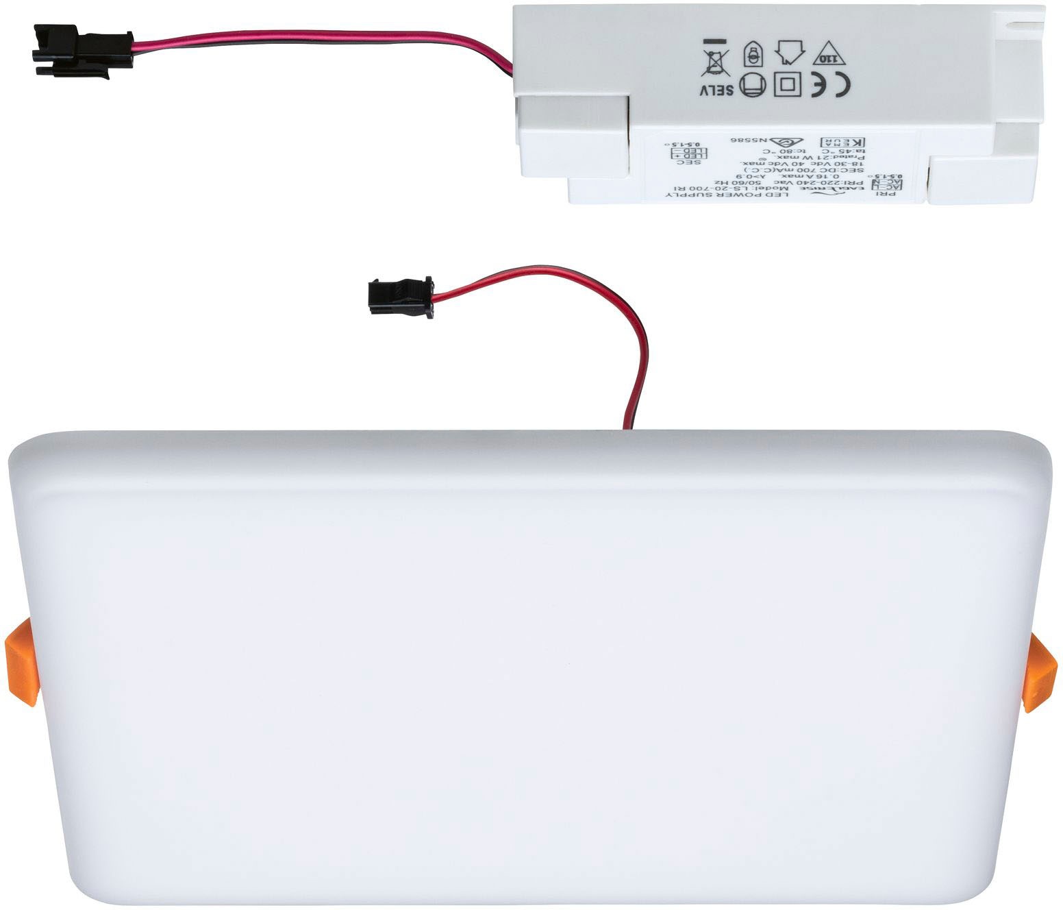 Paulmann LED Einbauleuchte »LED Einbaupanel Veluna VariFit IP44 eckig 185x185mm 17,5W 4.000K Satin«, 1 flammig, LED Einbaupanel Veluna VariFit IP44 eckig 185x185mm 17,5W 4.000K Satin