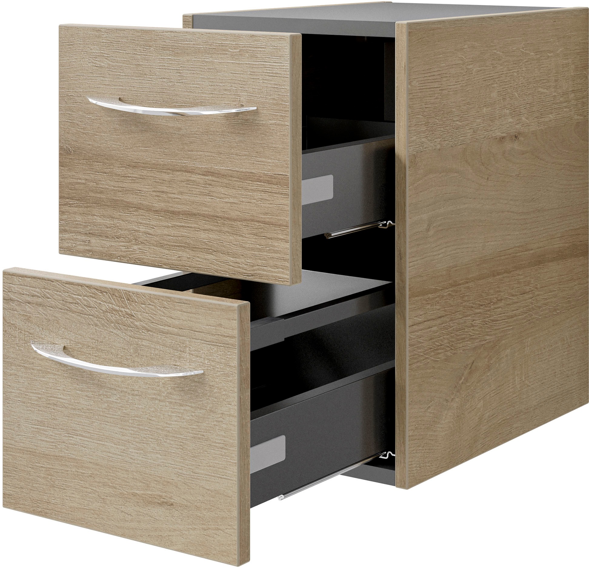 Saphir Badmöbel-Set »Serie 4035 2-teilig, Keramik-Aufsatzbecken mit LED-Spiegelschrank«, (Set), Waschplatz inkl. Türdämpfer, 120 cm breit, 4 Schubladen, 4 Türen