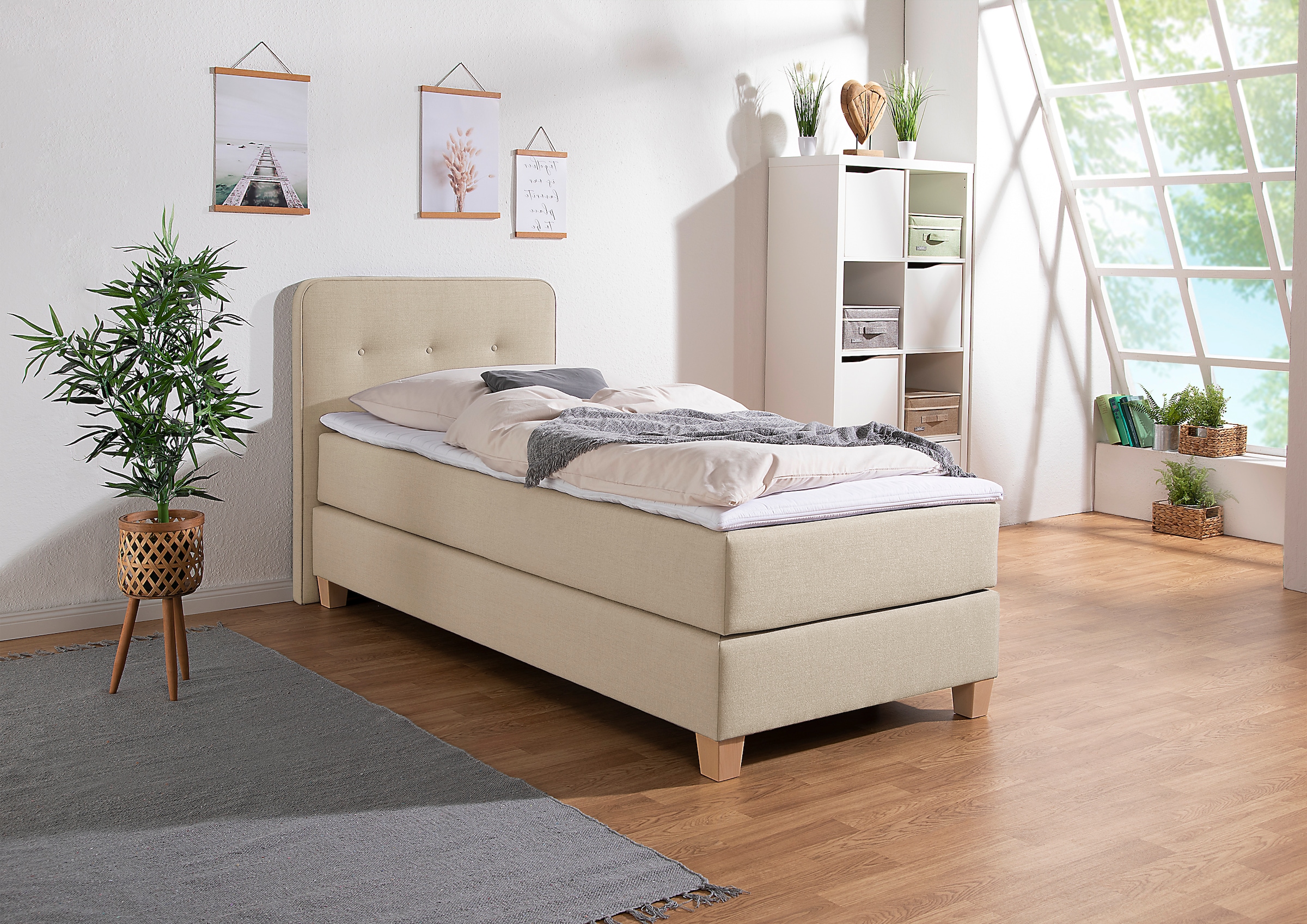 Home affaire Boxspringbett "Fargo" inkl. Topper, in 3 Matratzenarten, in Sa günstig online kaufen