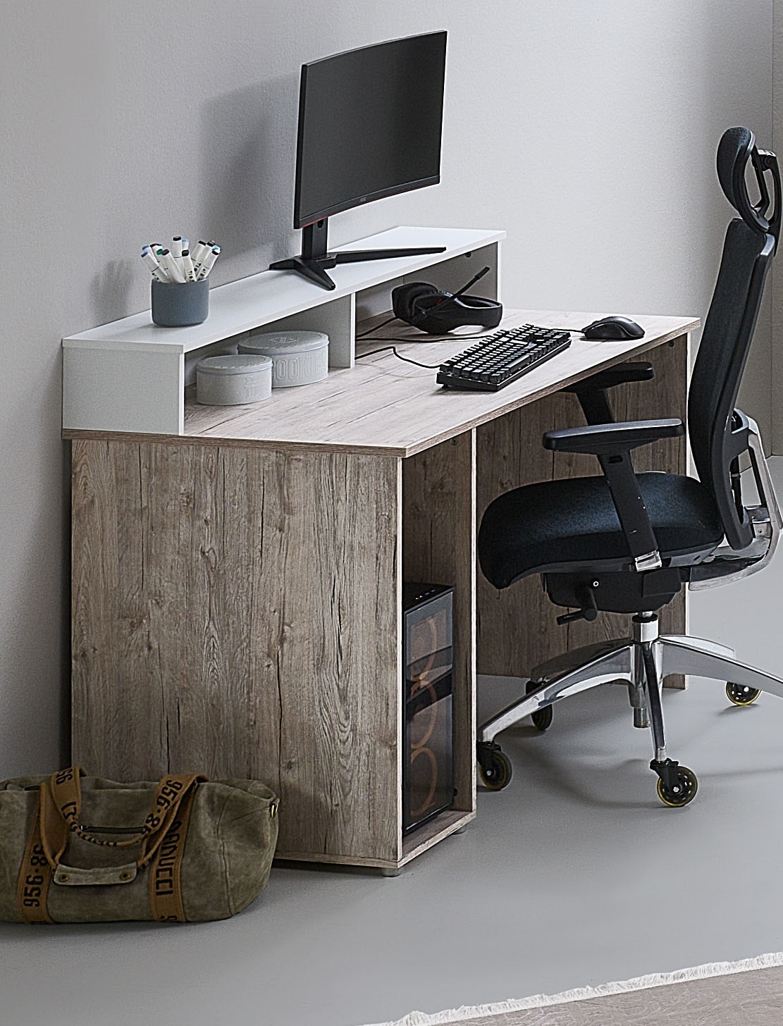 Home affaire Gamingtisch »Gaming Schreibtisch »Rieke««, (1 St.), 1 Computerfach, 2 offene Ablagefächer