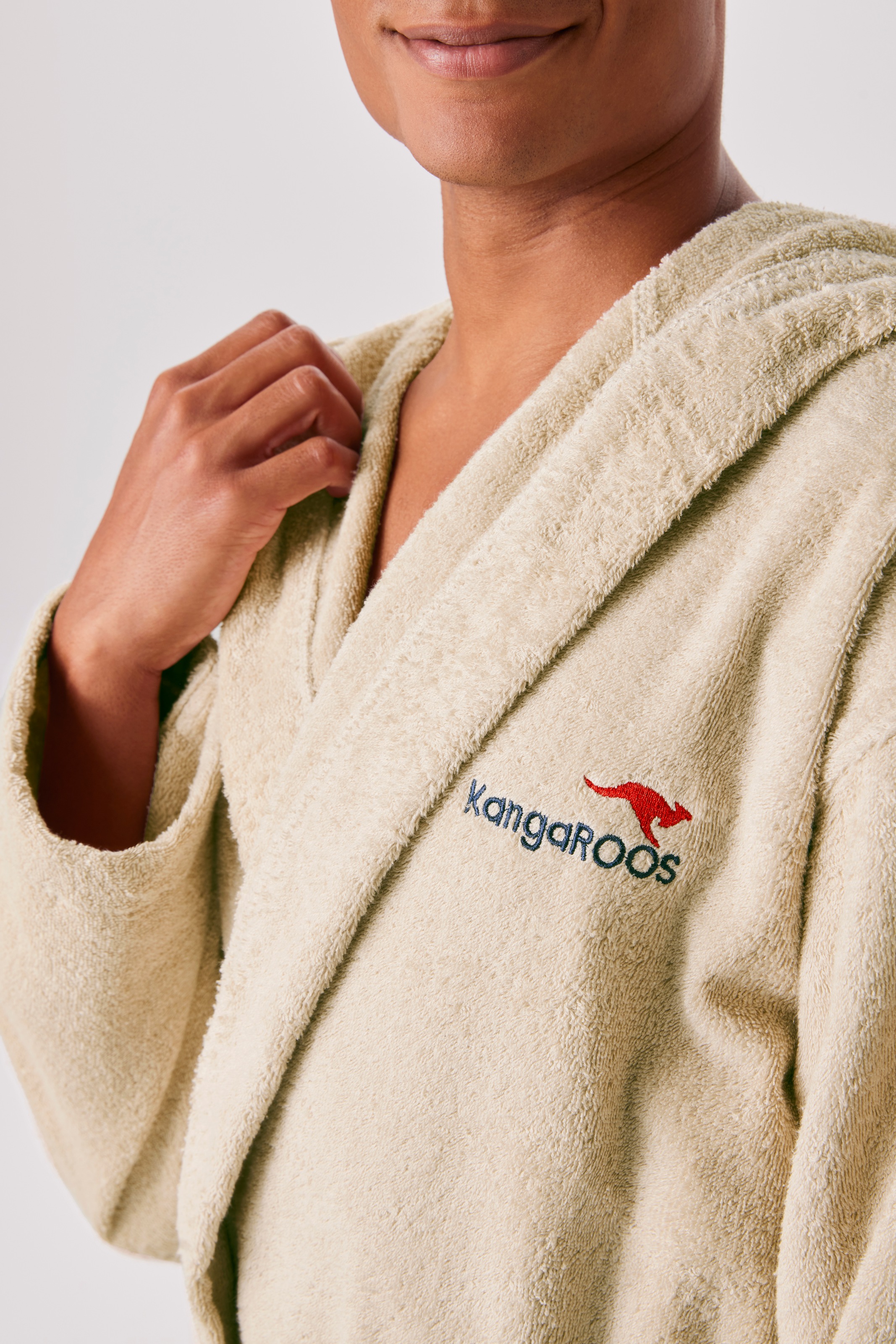 KangaROOS Unisex-Bademantel »Cassidy, für Damen & Herren, Standardlänge & Überlänge« 1 Stk. tlg., mit Taschen, Männer und Frauen, Baumwolle, Reise, Hotel, Sauna, S-3XL