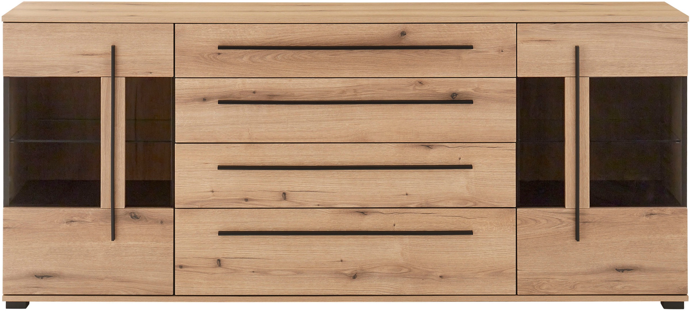 INOSIGN Sideboard »Cantara, moderner Schrank, Kommode in Eiche Evoke oder weiß«, schwarze Stangengriffe, ausreichend Stauraum, vielseitig einsetzbar