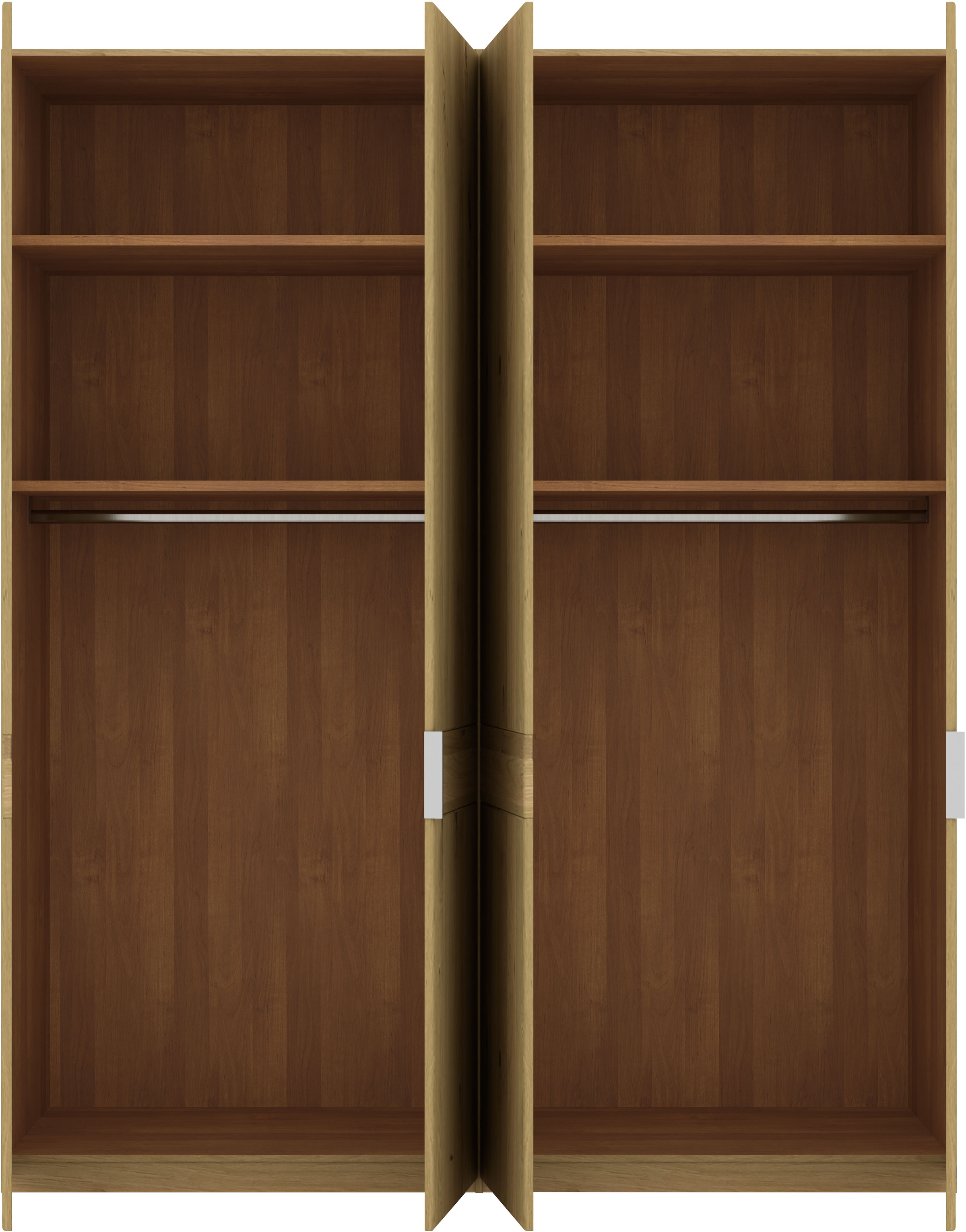Musterring Drehtürenschrank »Savona, Kleiderschrank, Schrank, Garderobe, teilmassiv Eiche«, (mit Türdämpfern, in 5 Breiten & 2 Höhen, extra Böden, MADE IN GERMANY), Türen in Bianco-Eiche massiv, mit Querriegel, verschiedene Größen