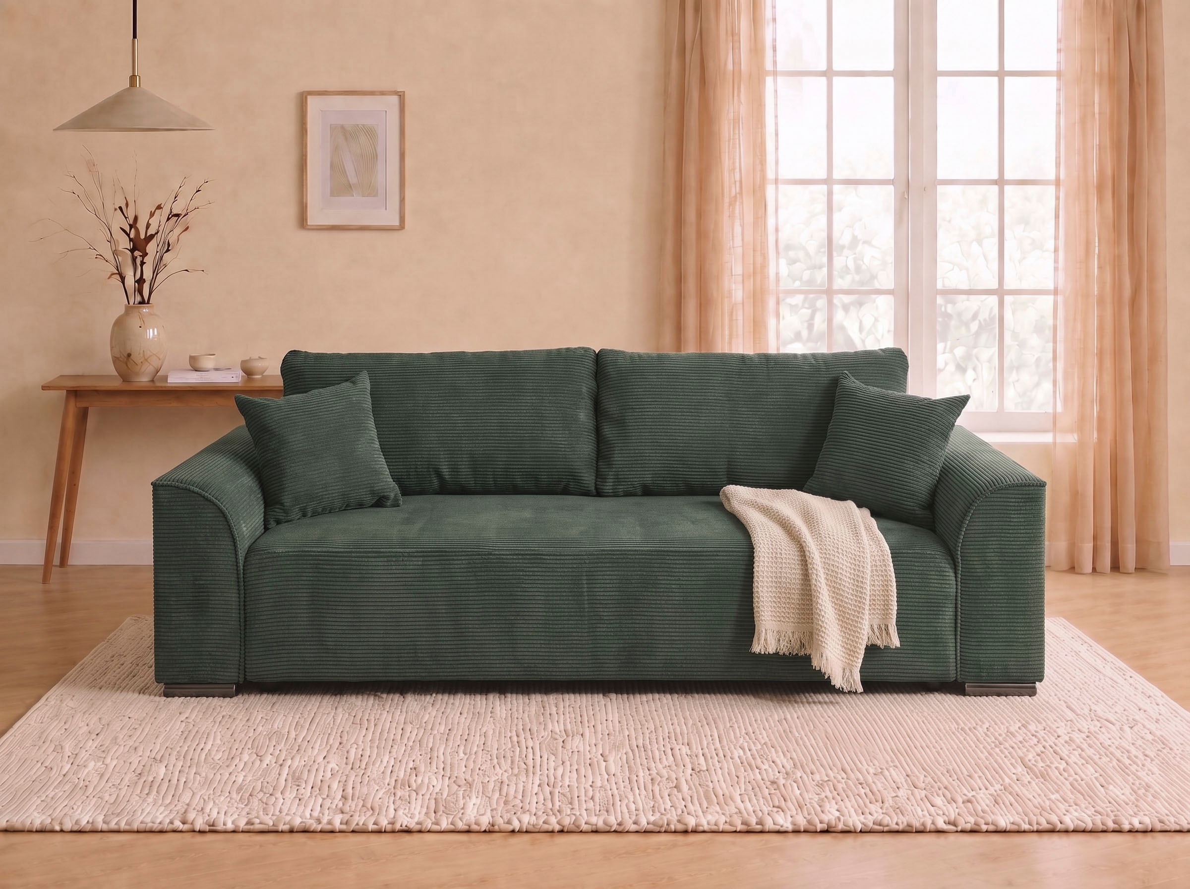 COLLECTION AB Schlafsofa »Sara B: 241 cm, Liegefl. 137x195 cm, Bettkasten, optional mit Topper« Schlaffunktion, Couch mit Bonnellfederkern, Gästebettfunktion