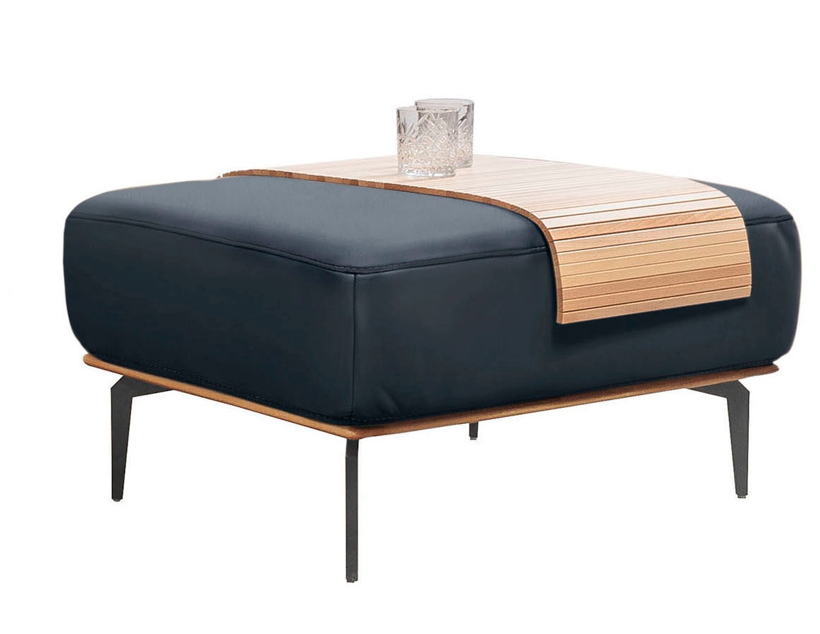 W.SCHILLIG Polsterhocker »run«, mit Holzsockel, Füße in Schwarz pulverbeschichtet, Breite 75 cm