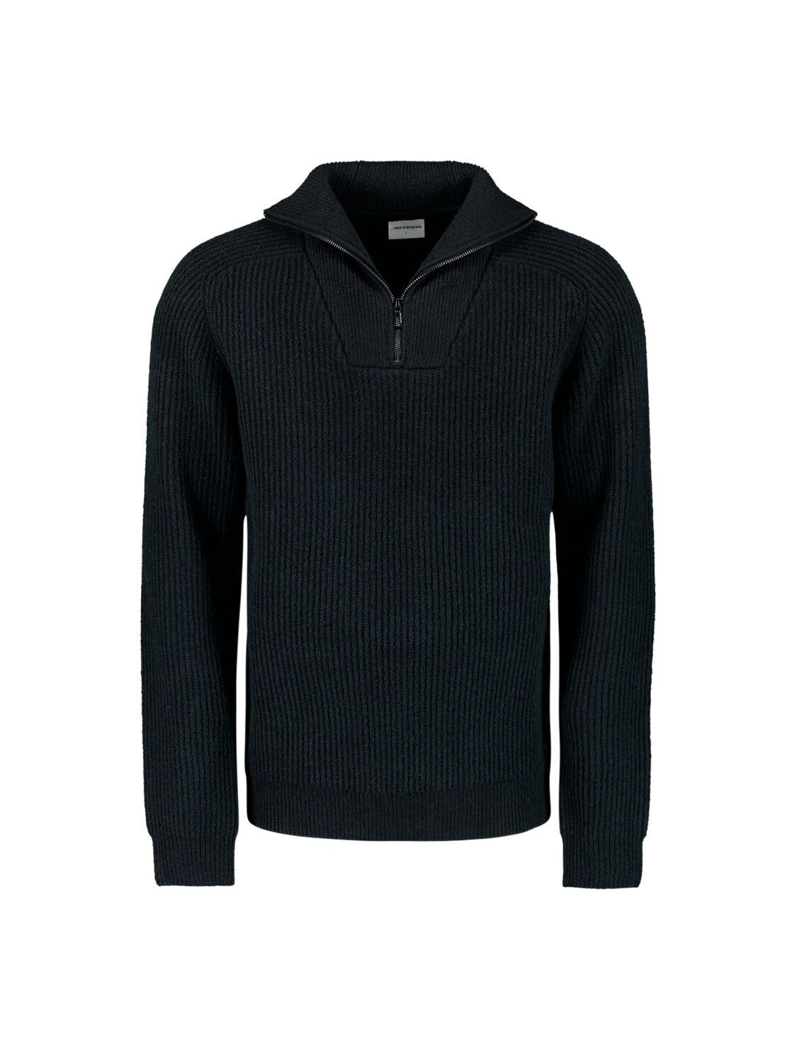 NO EXCESS Rollkragenpullover »No Excess Pullover mit halbem Reißverschluss und Wolle«