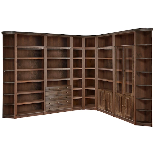 Home affaire Bücherregal »Soeren«, massiver Kiefer, in 2 Höhen, Tiefe 29 cm,  Türen mit Klarglas Einsatz auf Raten bestellen