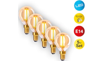 LED-Leuchtmittel, E14, 5 St., Warmweiß