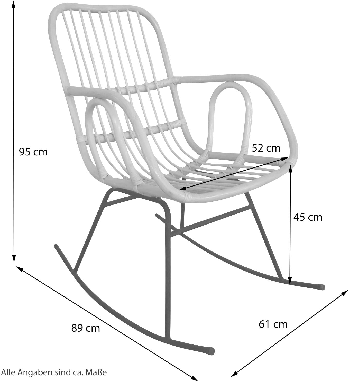 HOFMANN LIVING AND MORE Schaukelsessel, (1 St.), Handgeflochten