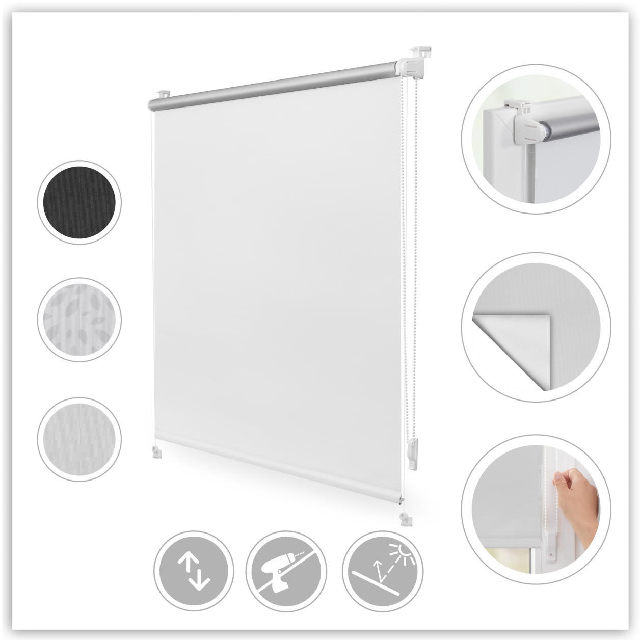 LICHTBLICK ORIGINAL Seitenzugrollo »Verdunkelungsrollo Thermo-Rollo Klemmfi günstig online kaufen