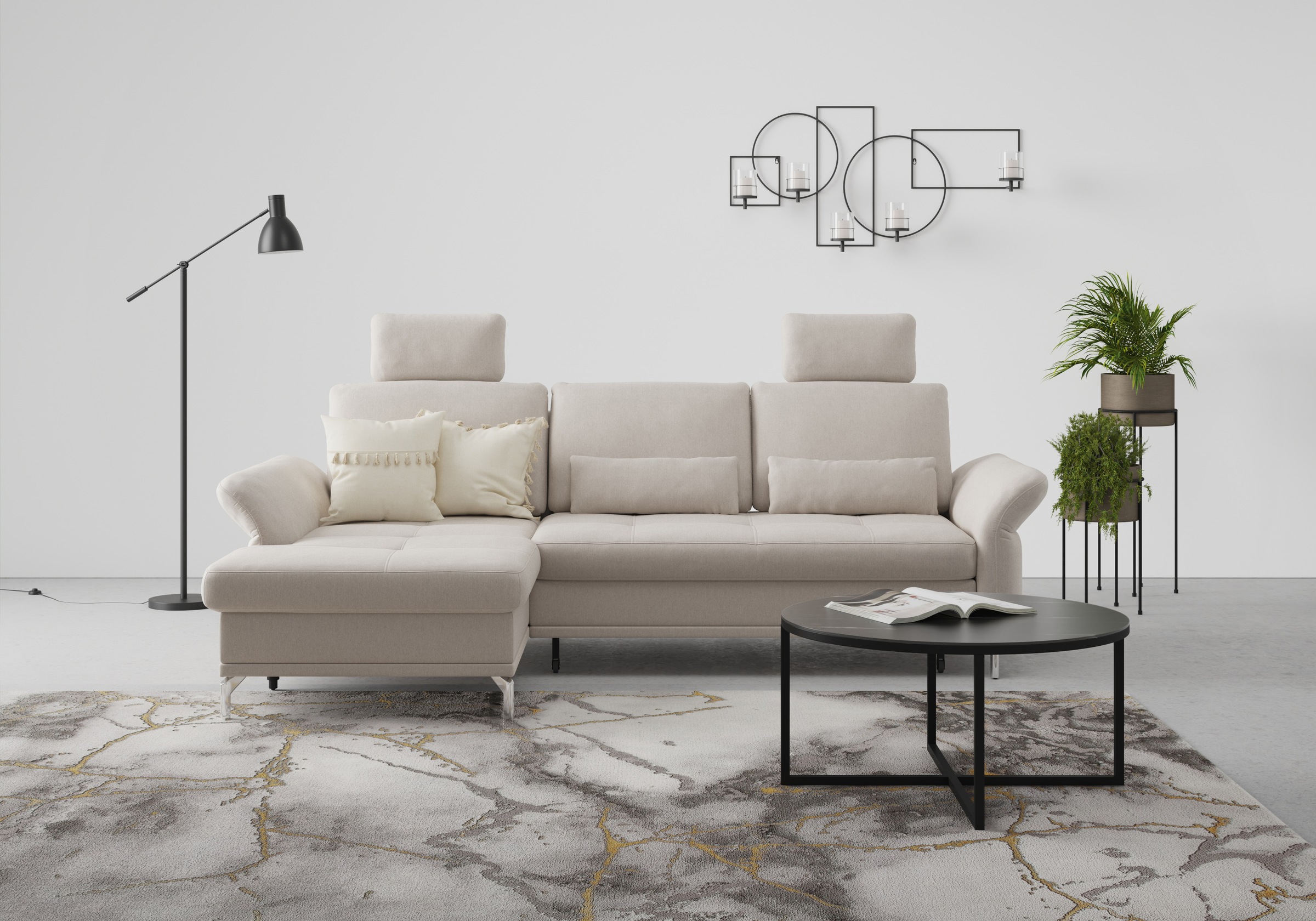 Home affaire Ecksofa »Palm Beach L-Form« Federkern, mit Sitztiefenverstellu günstig online kaufen