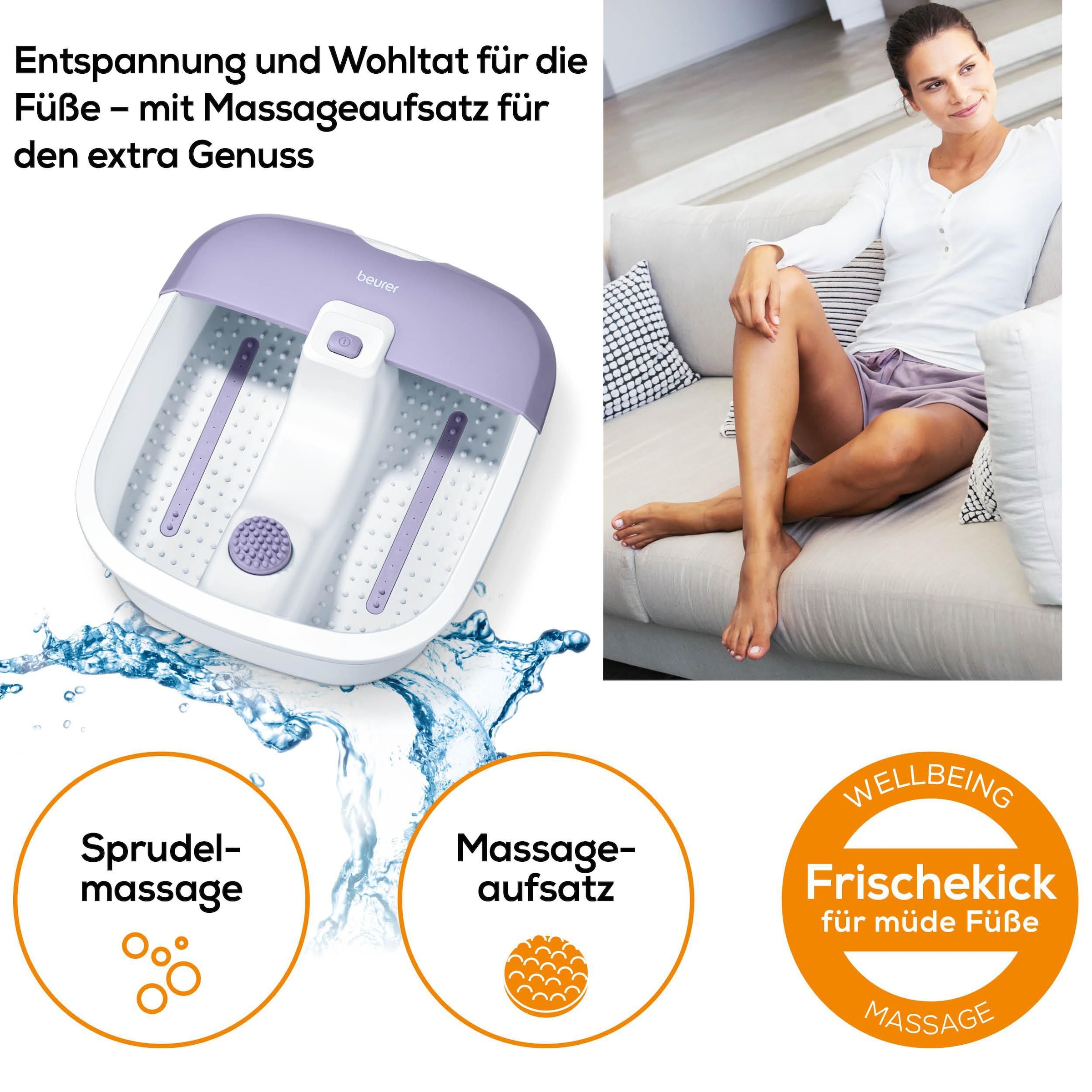 BEURER Fußbad »Fußsprudelbad FB 12 mit Vibrations- und Sprudelmassage« Fördert die Durchblutung und lindert schwere und müde Beine