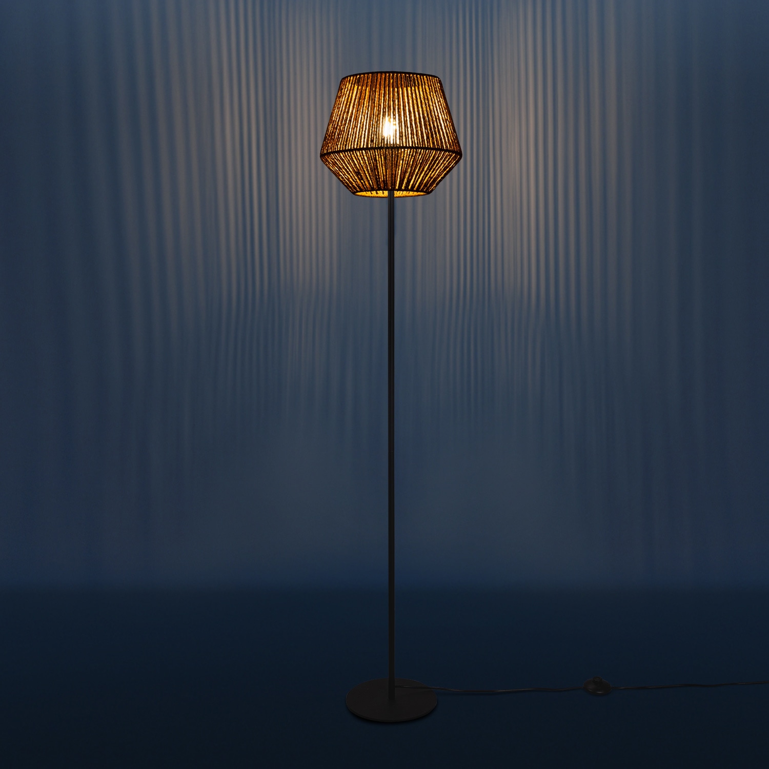 Paco Home flammig-flammig, Modern Boho Wohnzimmer bestellen LED Optik online Stehlampe Korb 1 E27 »Pinto«, Schlafzimmer