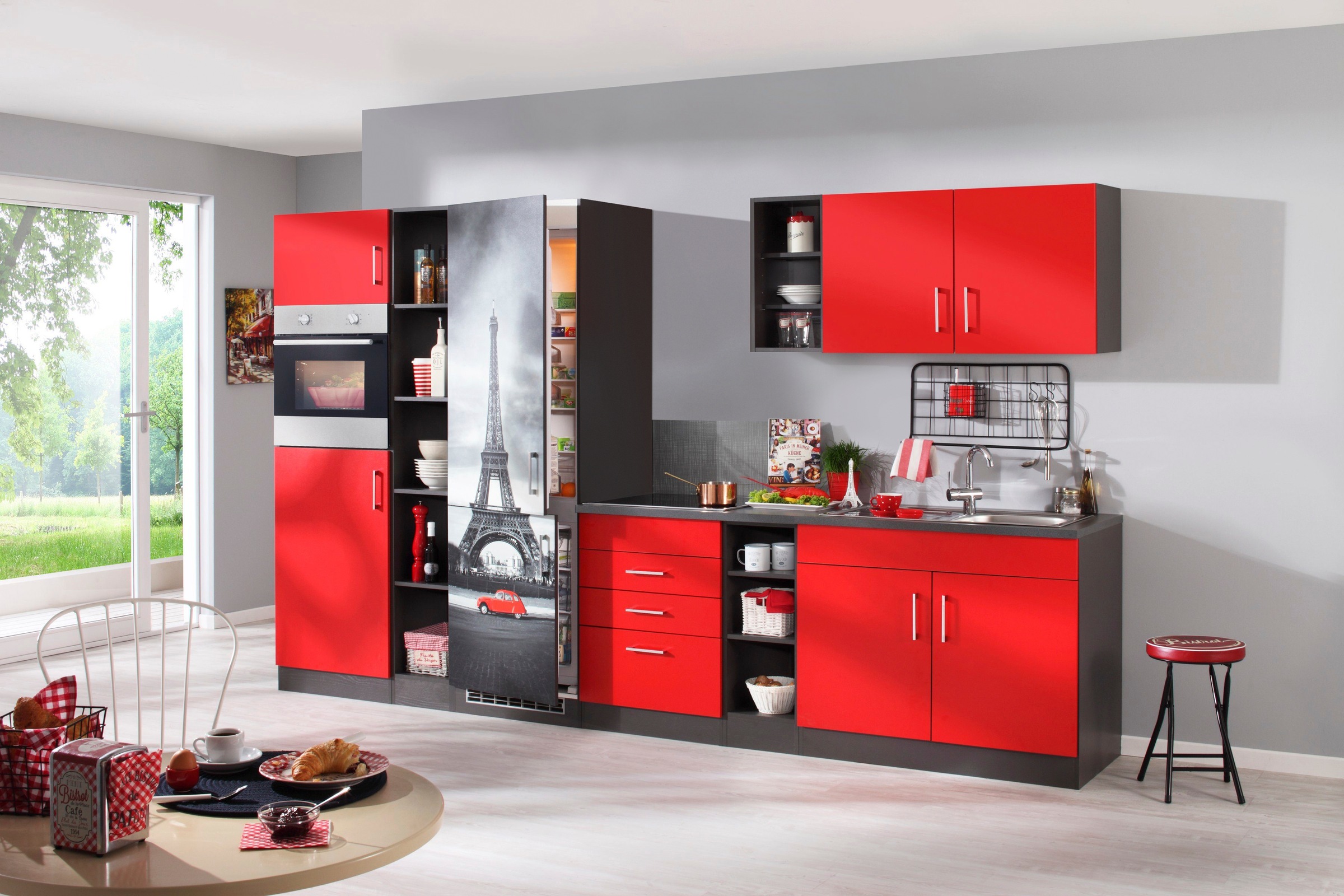KOCHSTATION Küchenzeile »KS-Paris – Küchen mit einzigartigen Fotomotiven au günstig online kaufen