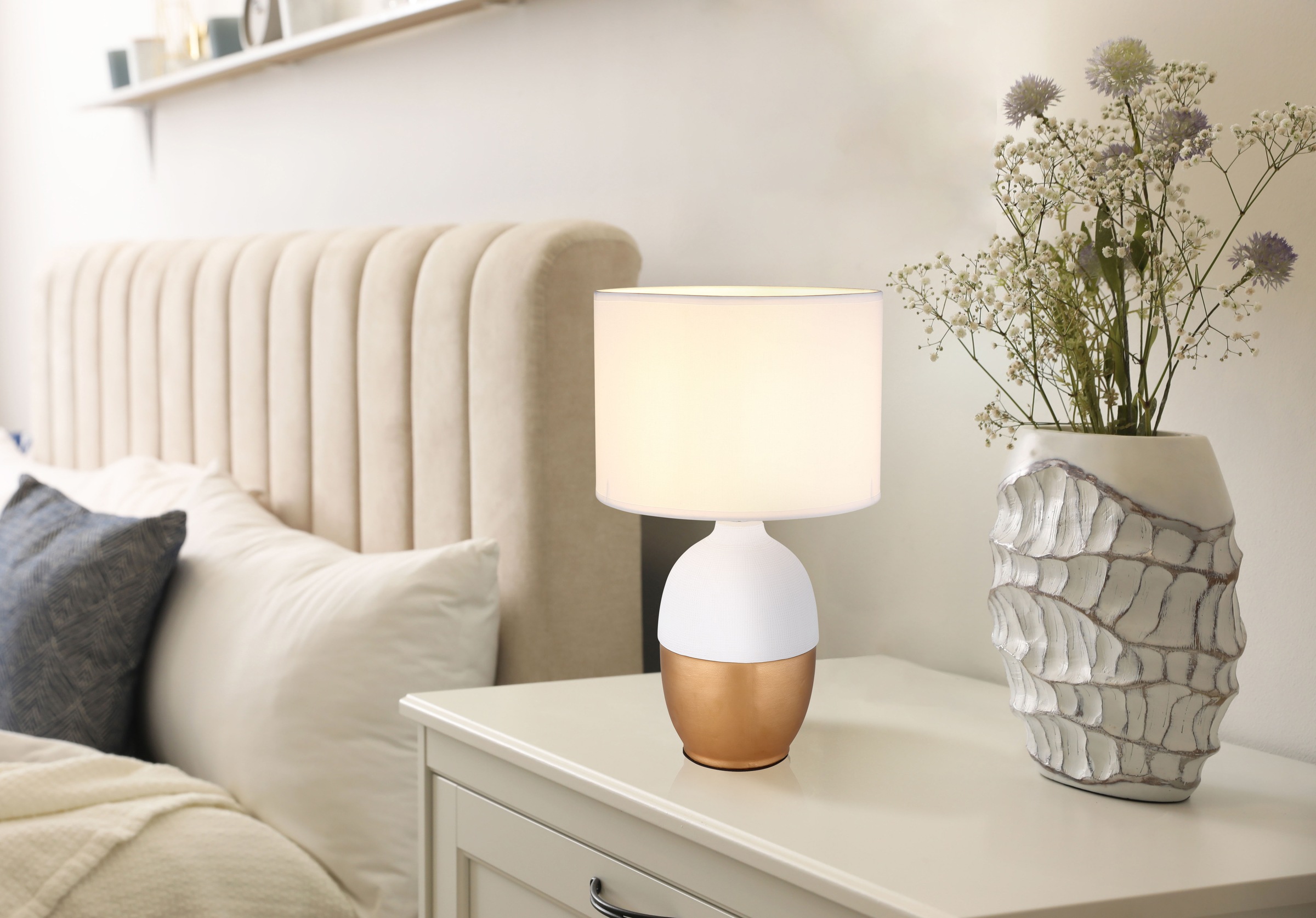 GLOBO LIGHTING Tischleuchte »VALENTINO« E14 1 Stk. Tischlampe Nachttischlam günstig online kaufen