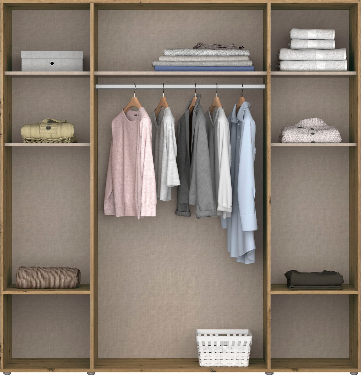 rauch Drehtürenschrank »Voyager, Kleiderschrank mit Außenschubkästen, Garderobe«, (in 3 verschiedenen Ausstattungen BASIC/CLASSIC/PREMIUM), Made in Germany