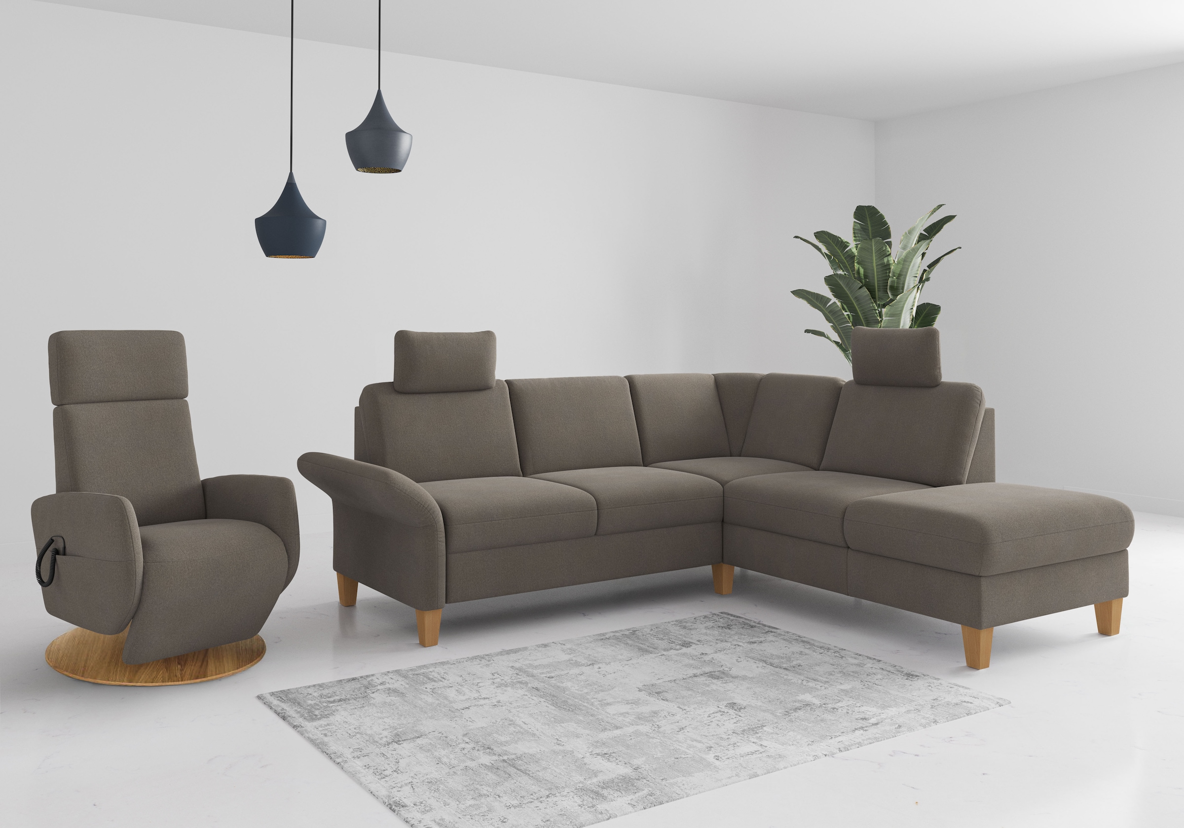 Home affaire Ecksofa »Rochelle, L-Form«, wahlweise mit Armteilverstellung, Bettfunktion und Bettkasten