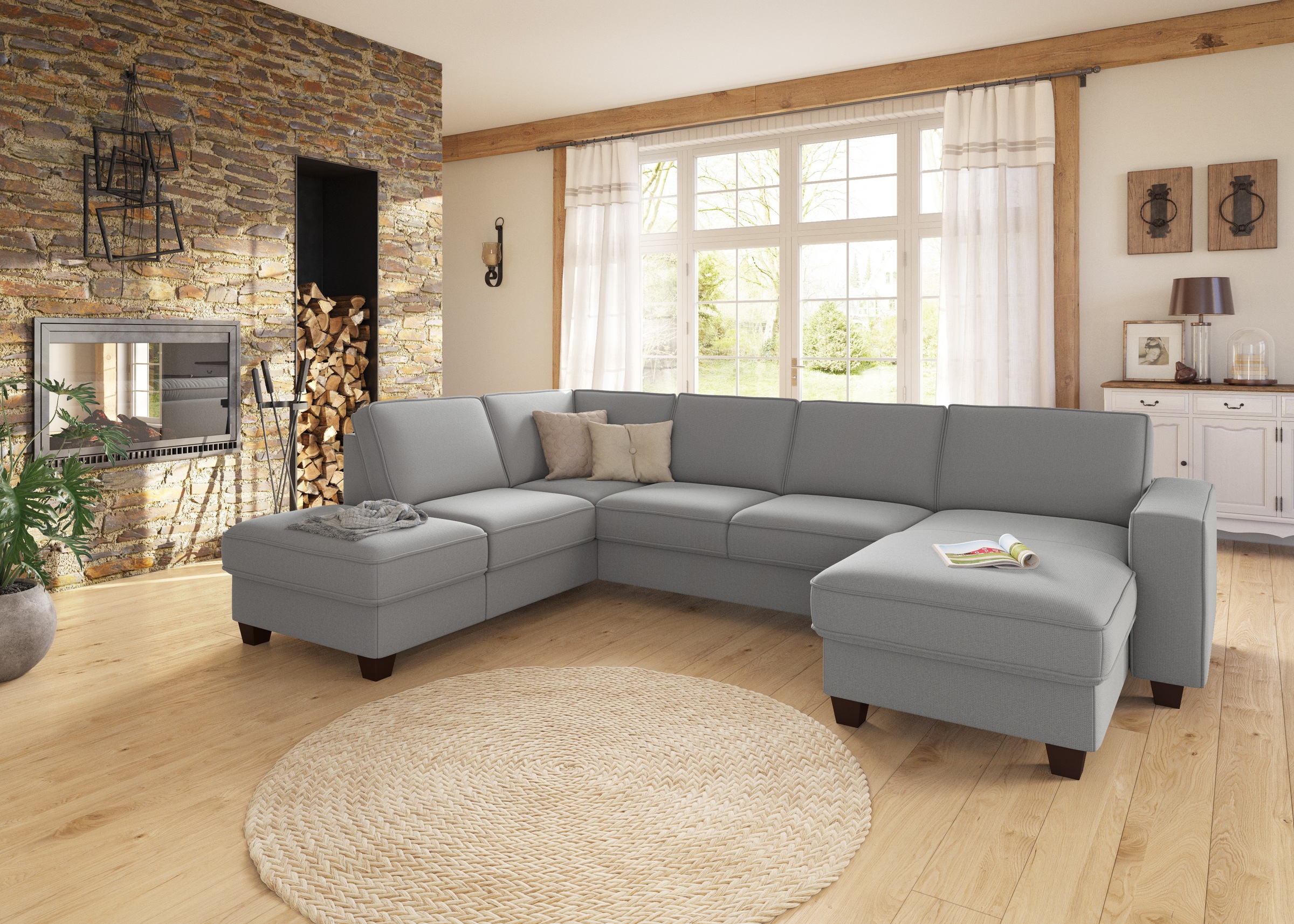 Home affaire Wohnlandschaft »County U-Form« wahlweise Ottomane links oder r günstig online kaufen