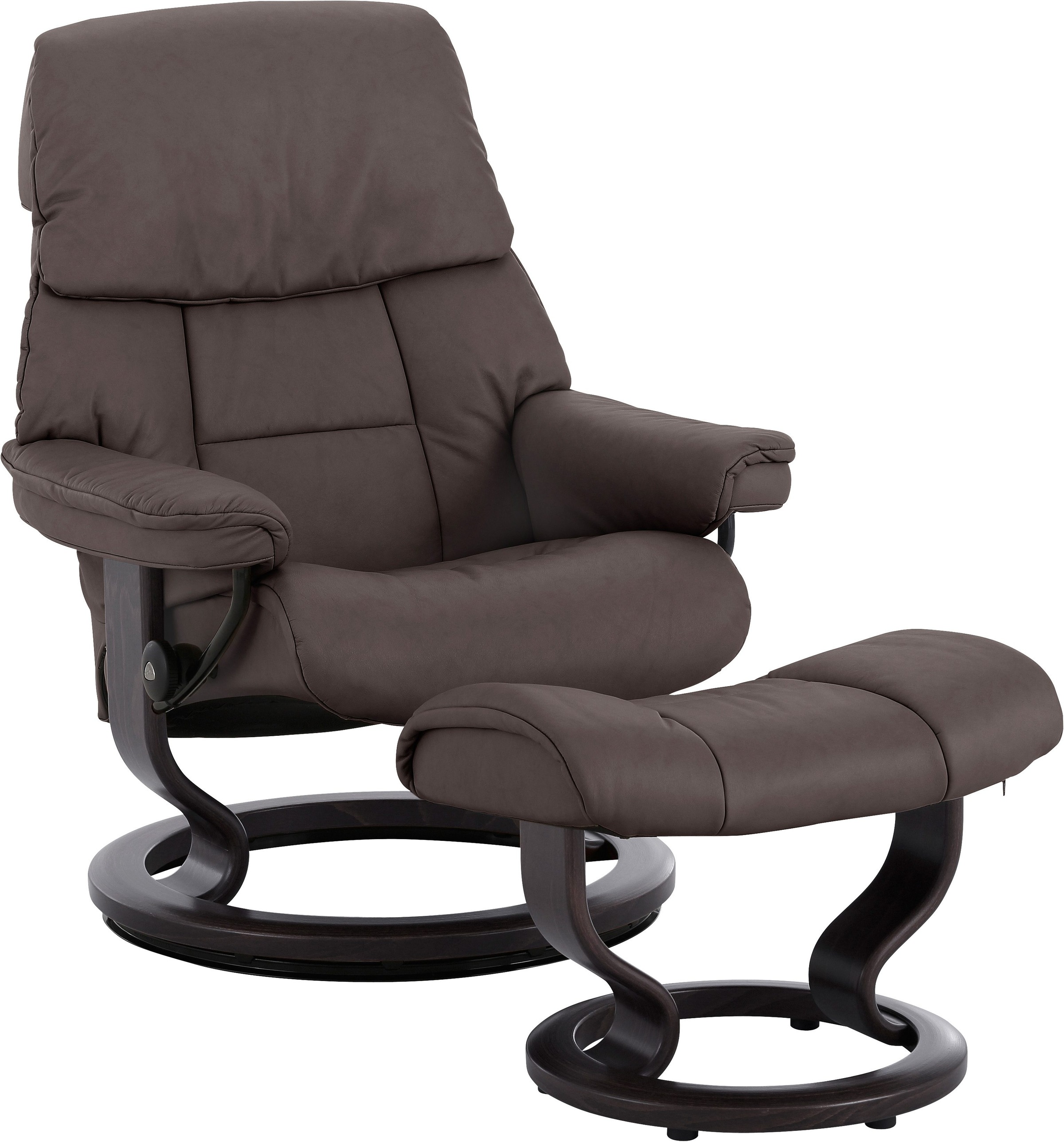Stressless® Relaxsessel »Ruby«, (Set, Relaxsessel mit Hocker), mit Classic Base, Größe M, Gestell Eiche, Wenge, Braun & Schwarz