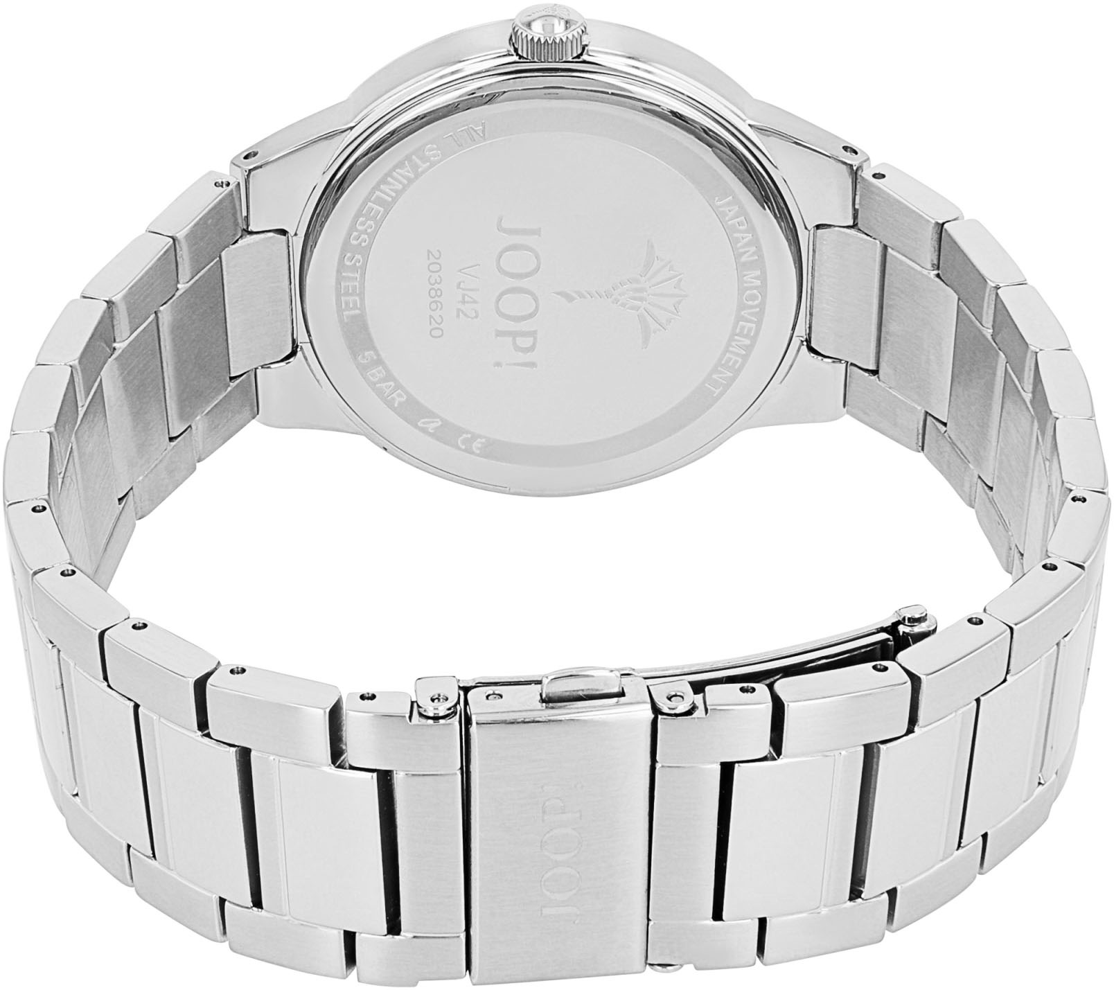 JOOP! Quarzuhr, Armbanduhr, Herrenuhr, Edelstahlarmband, Leuchtzeiger, Datum