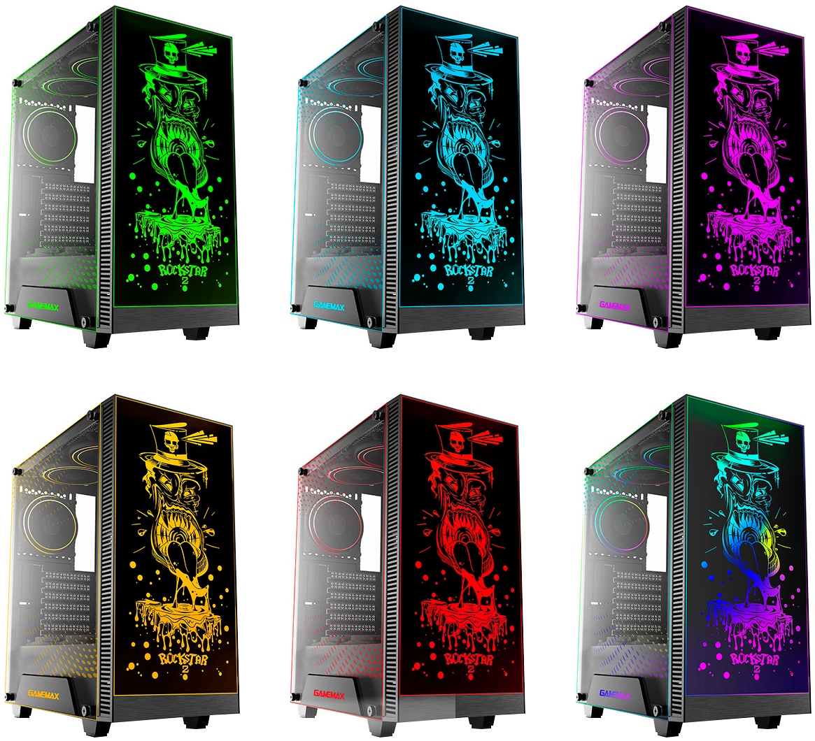 GAMEMAX PC-Komplettsystem »MegaDeal Rockstar 2842 AMD Ryzen 5 5600GT 16GB 480GB SSD« 27 ″ AMD Ryzen 5 Radeon Graphics 16 GB RAM 480 GB SSD Windows 11 + MSI PRO MP272L LCD-Monitor, 68,6cm (27")