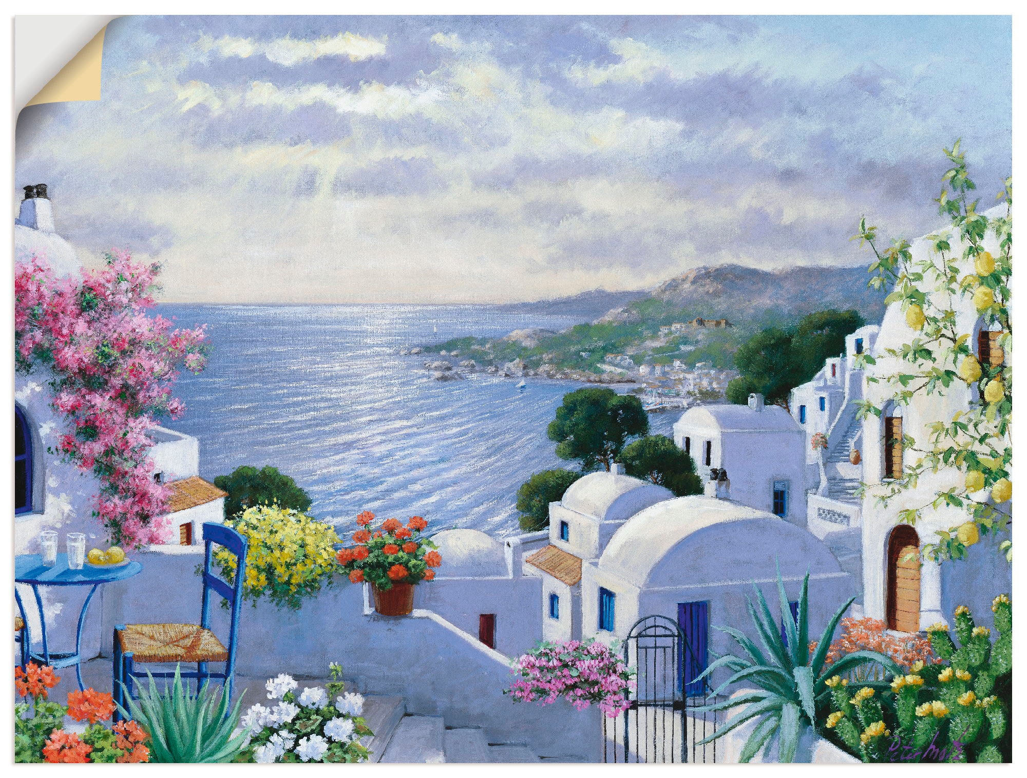 Artland Wandbild »Funkelndes Griechenland«, Gewässer, (1 St.), als  Leinwandbild, Wandaufkleber oder Poster in versch. Größen auf Rechnung  bestellen