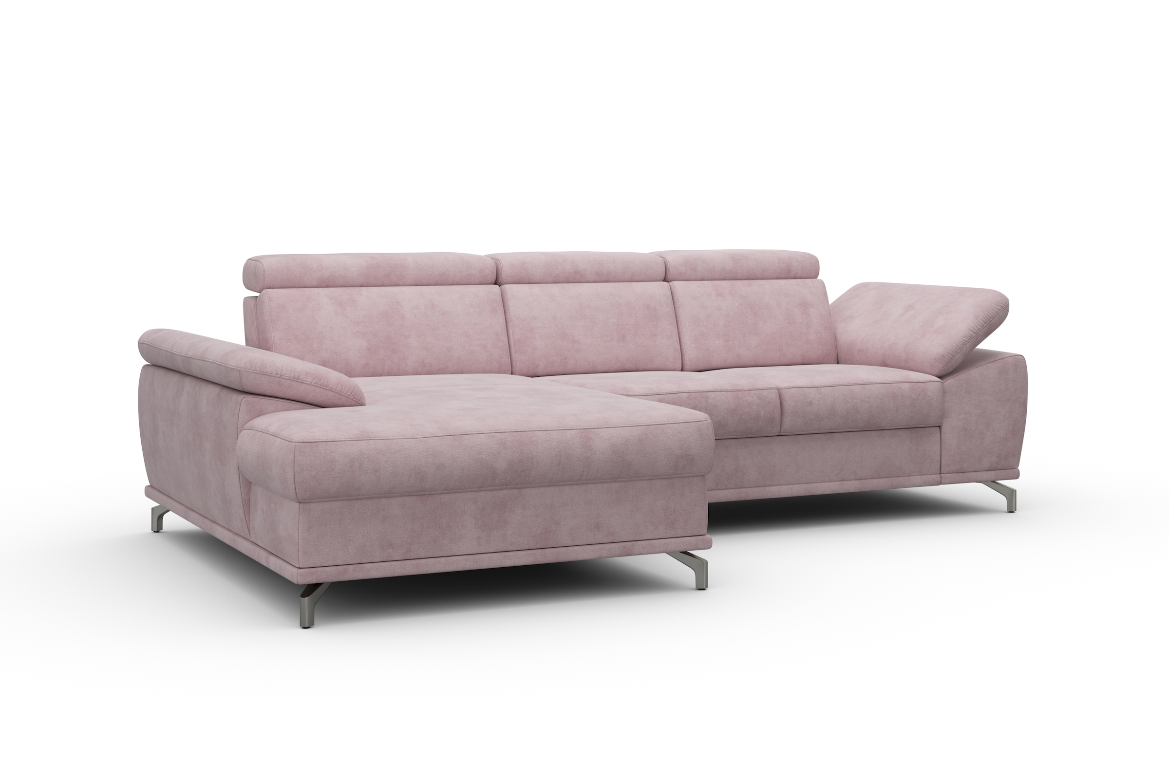 sit&more Ecksofa »Cabrio L-Form, mit Sitztiefenverstellung, Arm- und Kopfteilverstellung«, 2 Nierenkissen, Federkern, optional Bettfunktion und Stauraum