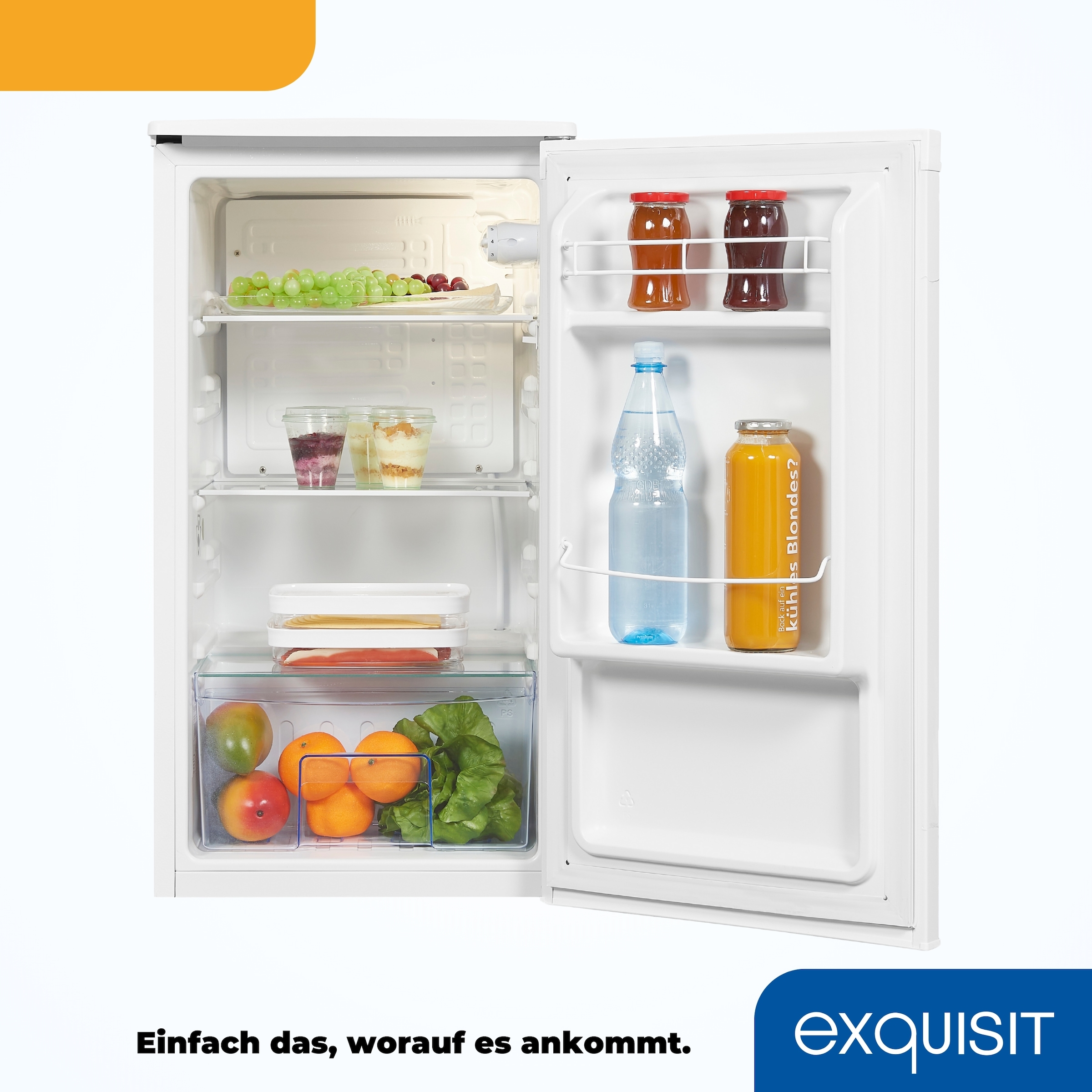 exquisit Vollraumkühlschrank »KS85-V-0O91E weiss« 84,3 cm hoch 45 cm breit Perfekte Kühlung für Obst, Gemüse & Getränke – kompakt und vielseitig