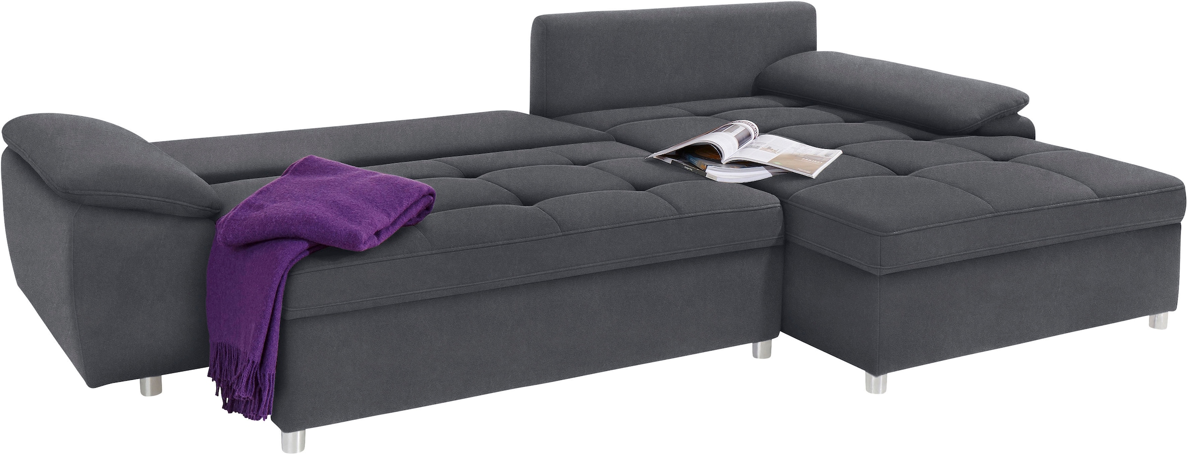 sit&more Ecksofa Labene, wahlweise mit Bettfunktion und Bettkasten, inkl. Rückenkissen