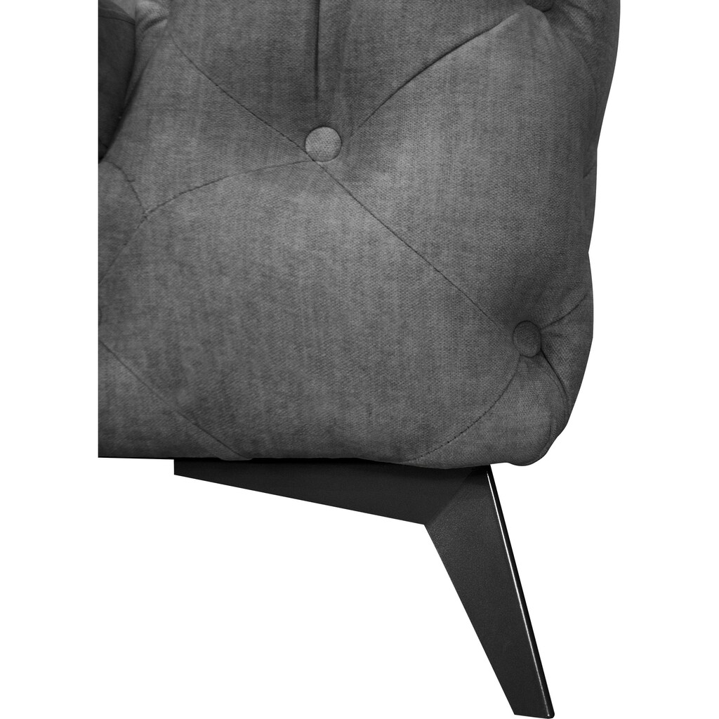 Leonique Chesterfield-Sofa »Glynis«, aufwändige Knopfheftung, moderne Chesterfield Optik, Fußfarbe wählbar