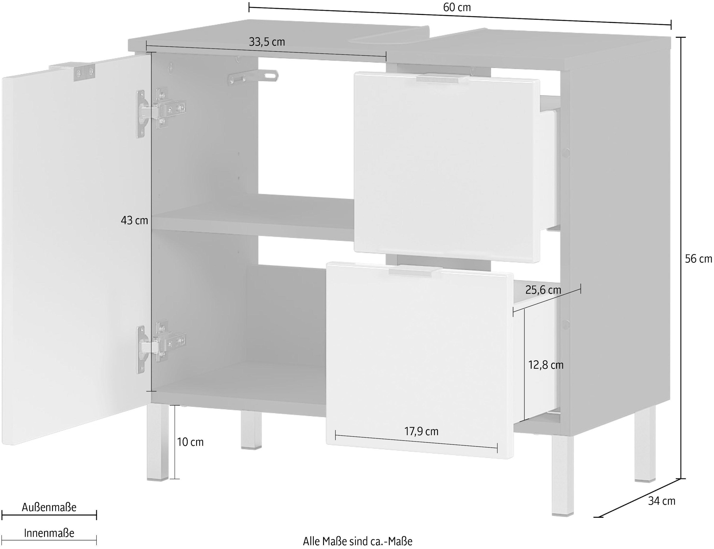 GERMANIA Waschbeckenunterschrank »GW-Mauresa«, in 2 Breiten, mit Schublade (+ Klappe), Soft-Close, Made in Germany