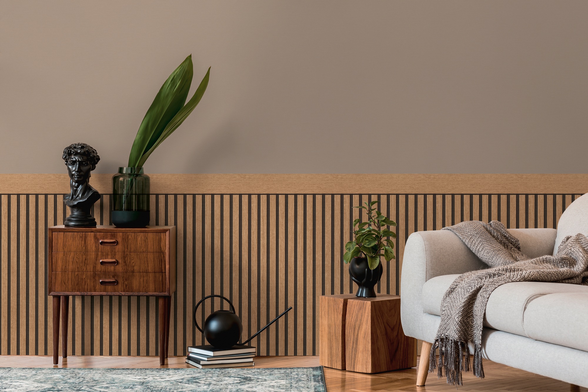 living walls Vliestapete »Wallpanel Tapete Wandpaneele Mustertapete Holzpaneele Natur«, matt