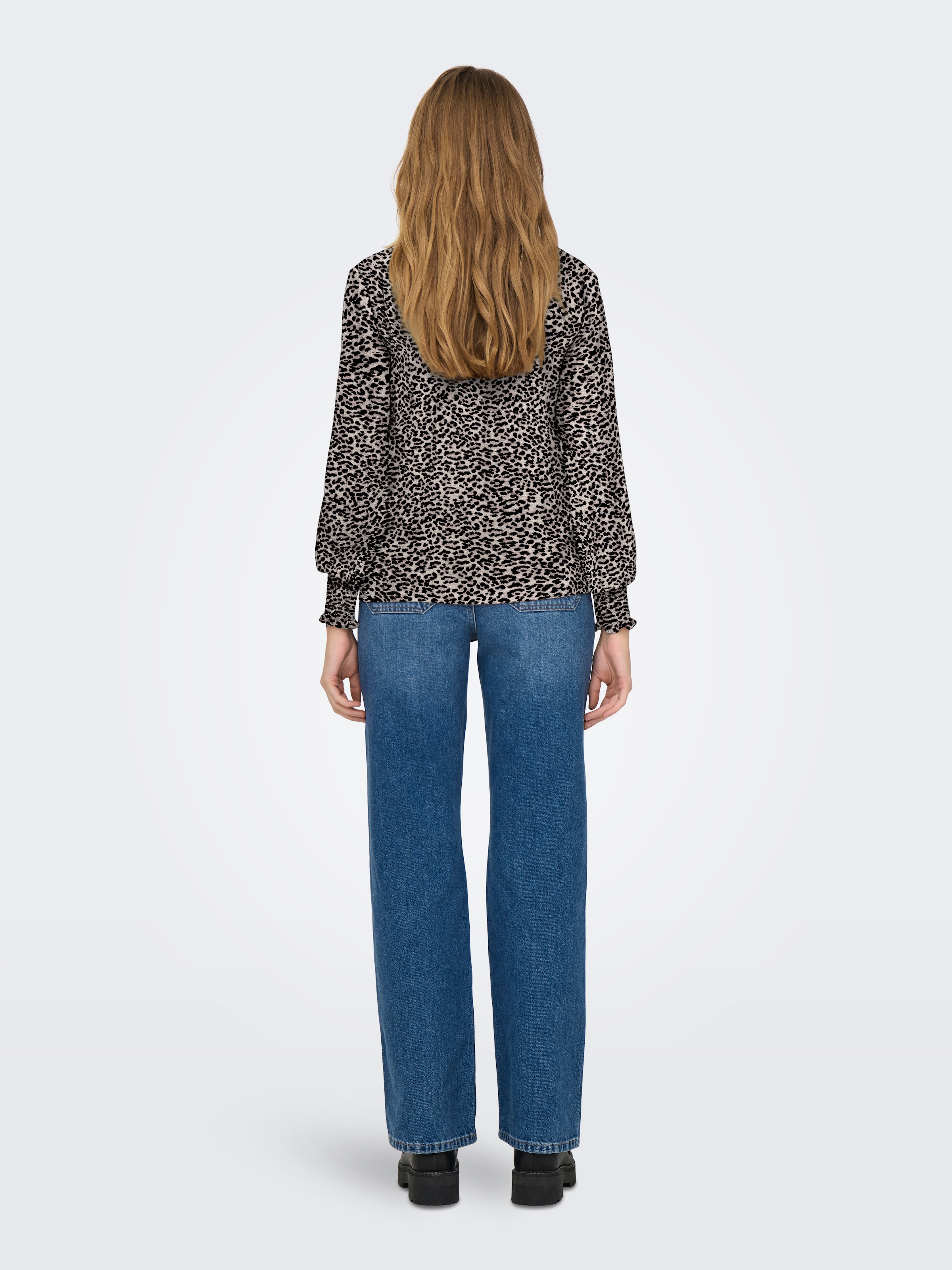 ONLY Blusenshirt »ONLMETTE V-NECK LS SMOCK TOP NOOS WVN« Kunstfaser, regular fit