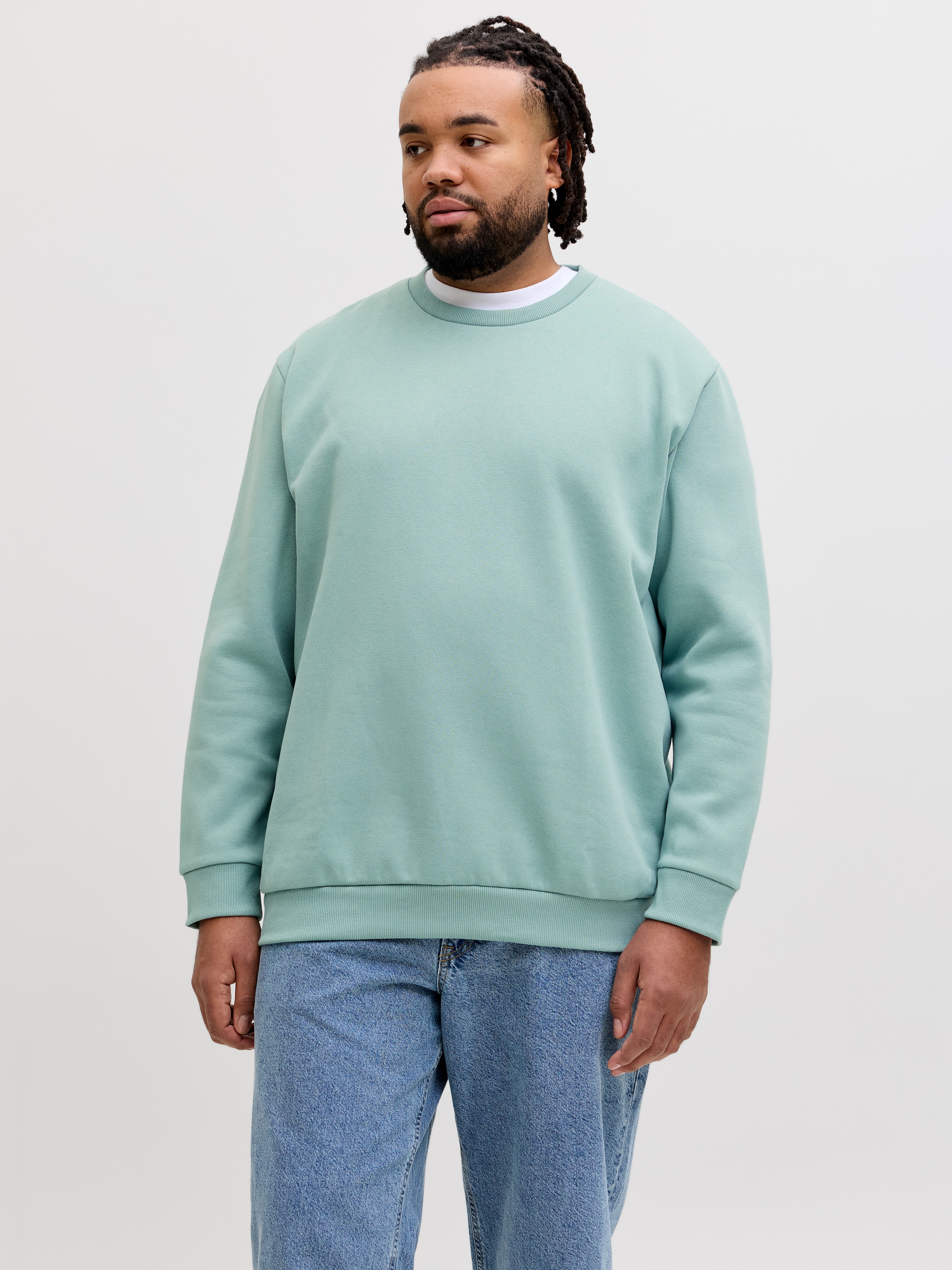 Jack & Jones PlusSize Sweatshirt »JJEBRADLEY SWEAT CREW NOOS PLS«, mit Rippbündchen
