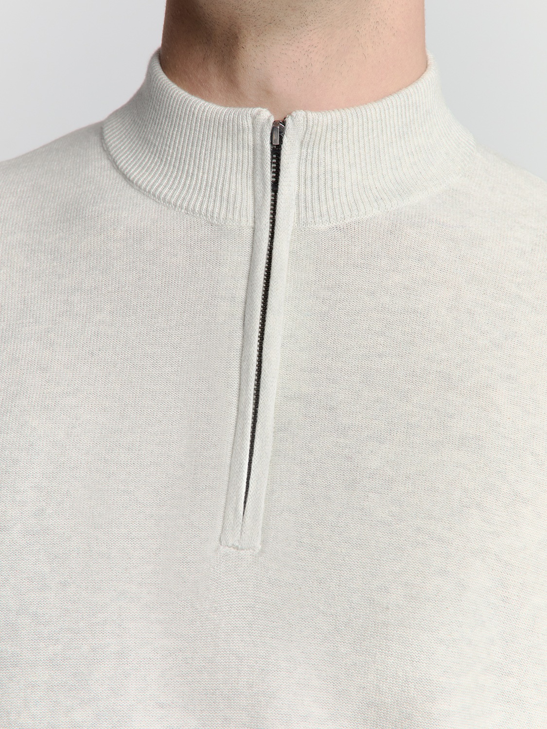 NO EXCESS Rundhalspullover »No Excess Halber Reißverschluss Pullover«