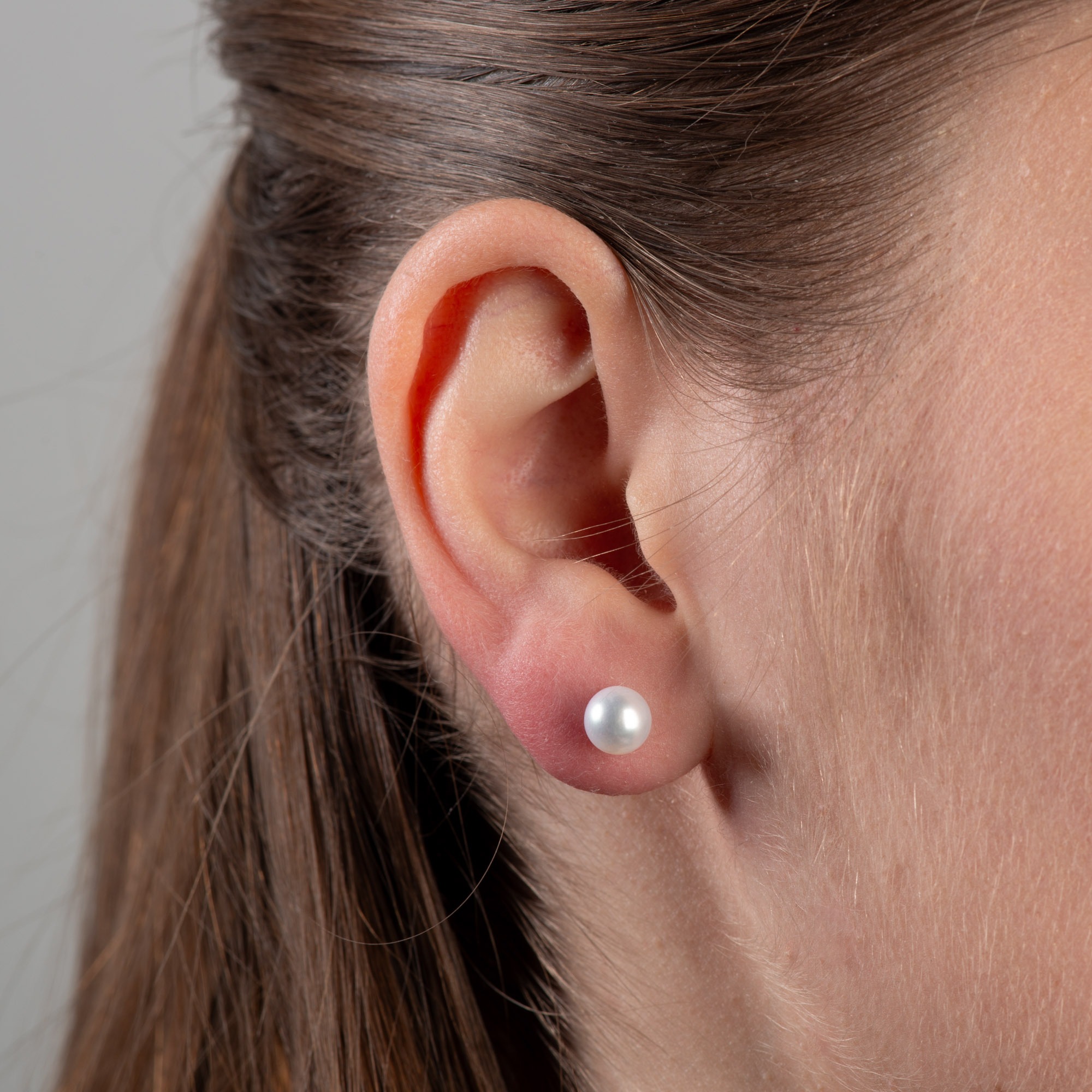 Orolino Paar Ohrstecker »Gold 585 mit weißen Perlen 6,5-7mm rund«