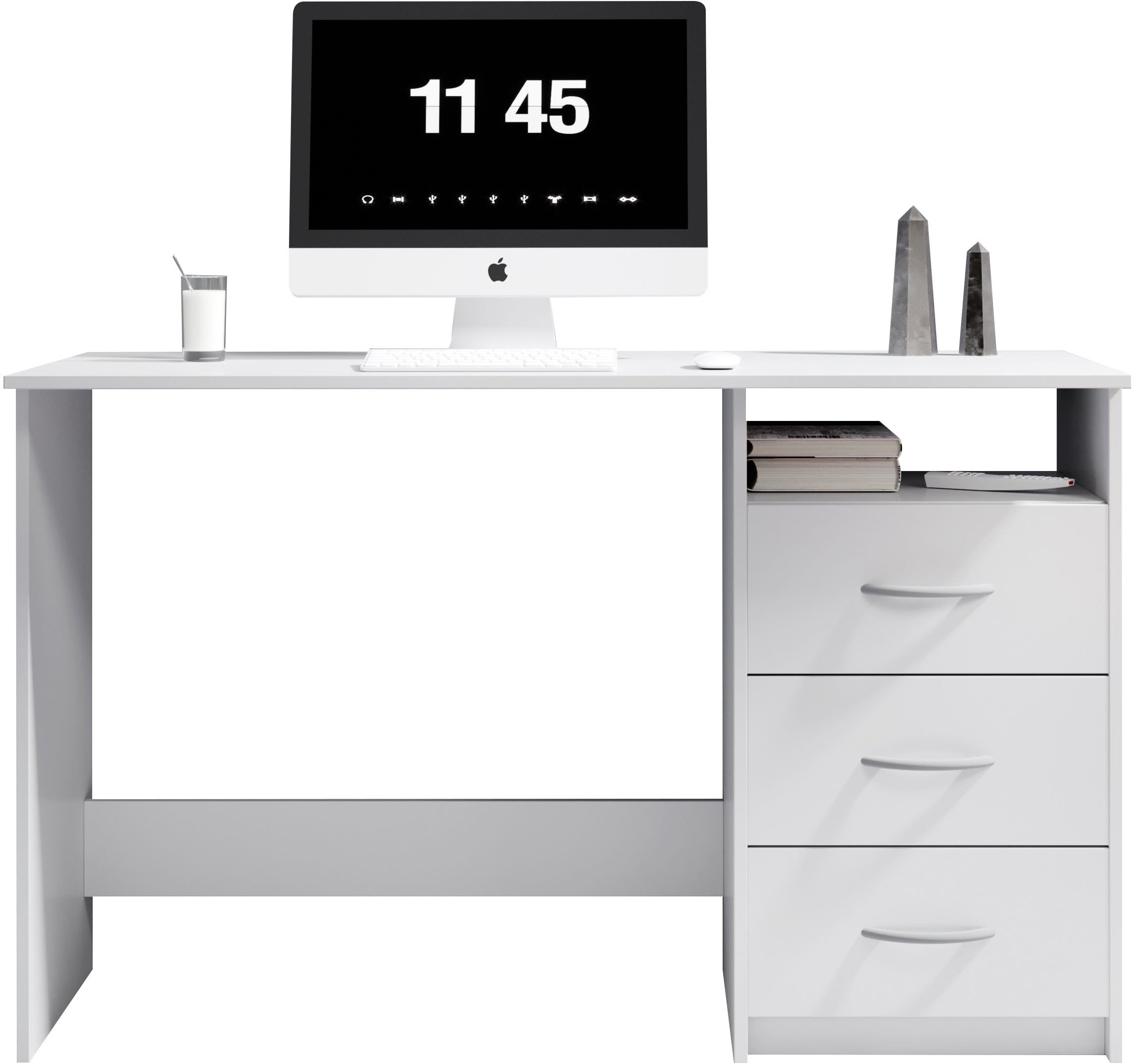 BEGA OFFICE Schreibtisch »Adria, Computertisch,«, Schubkästen rechts oder links montierbar, Breite 123 cm