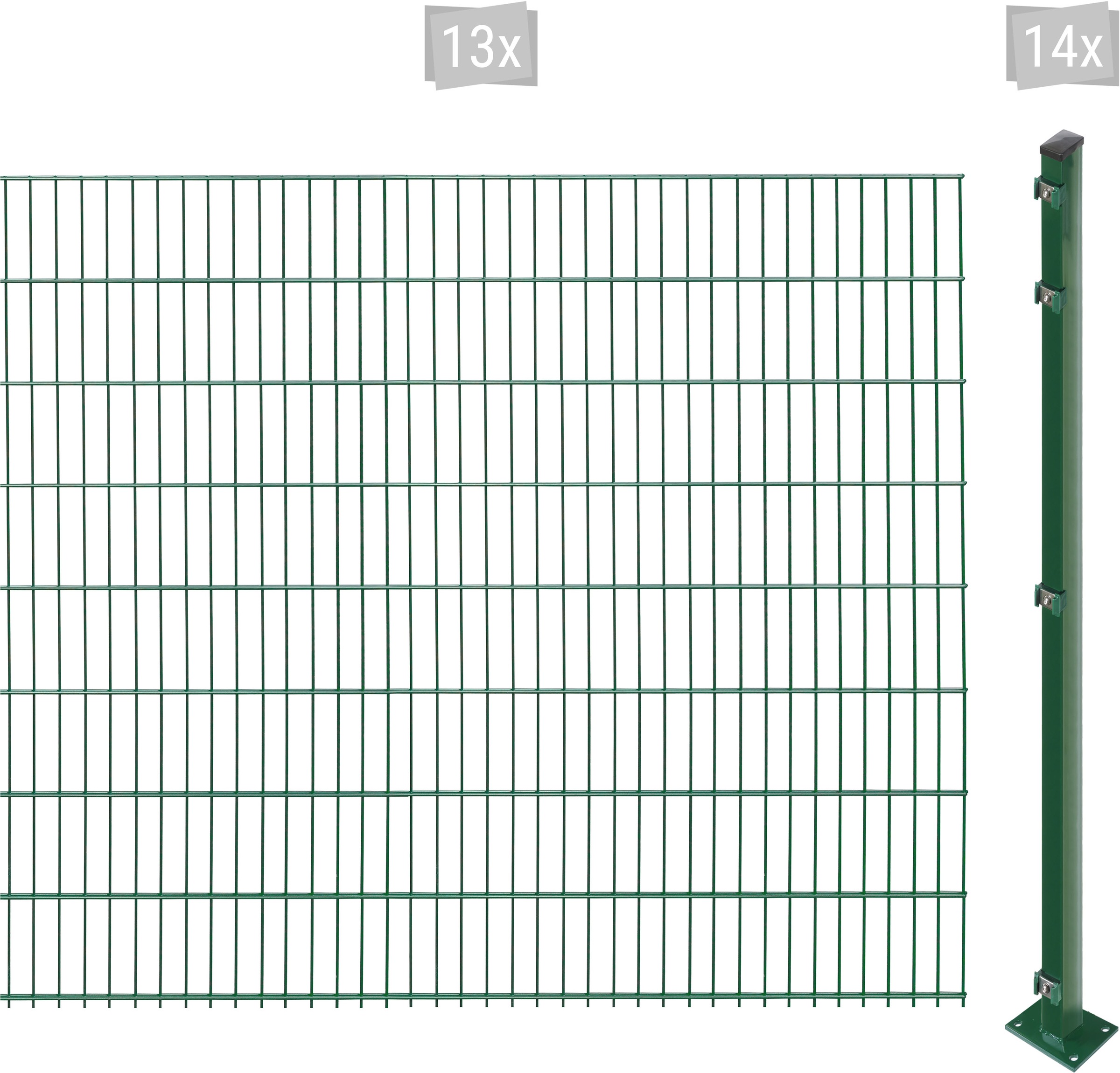 Arvotec Doppelstabmattenzaun »EASY 163 zum Aufschrauben«, Zaunhöhe 163 cm, Zaunlänge 2 - 60 m