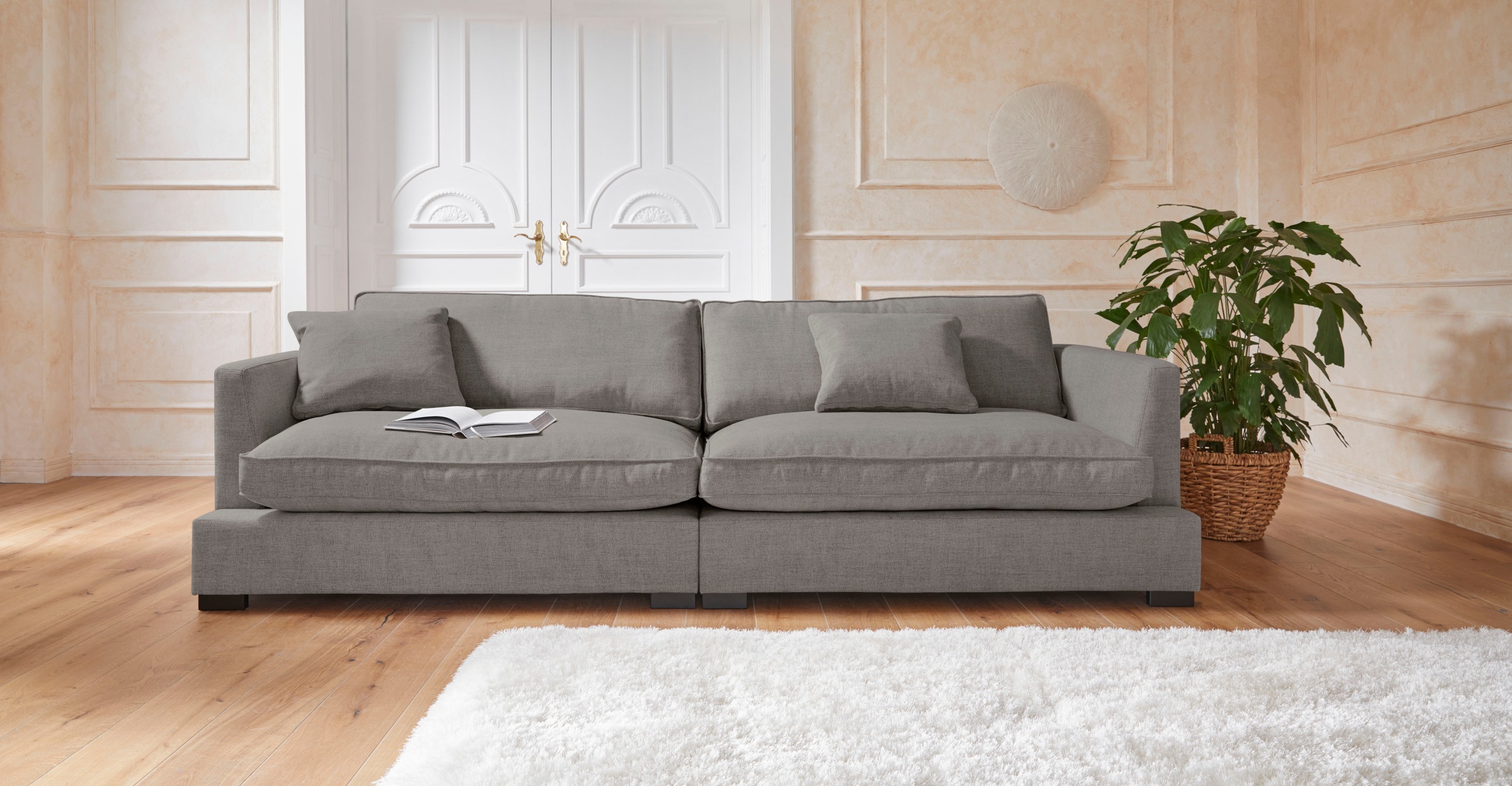 Guido Maria Kretschmer Home&Living Big-Sofa »Annera«, weicher Sitzkomfort, mit extra tiefen Sitzflächen, Füllung mit Federn